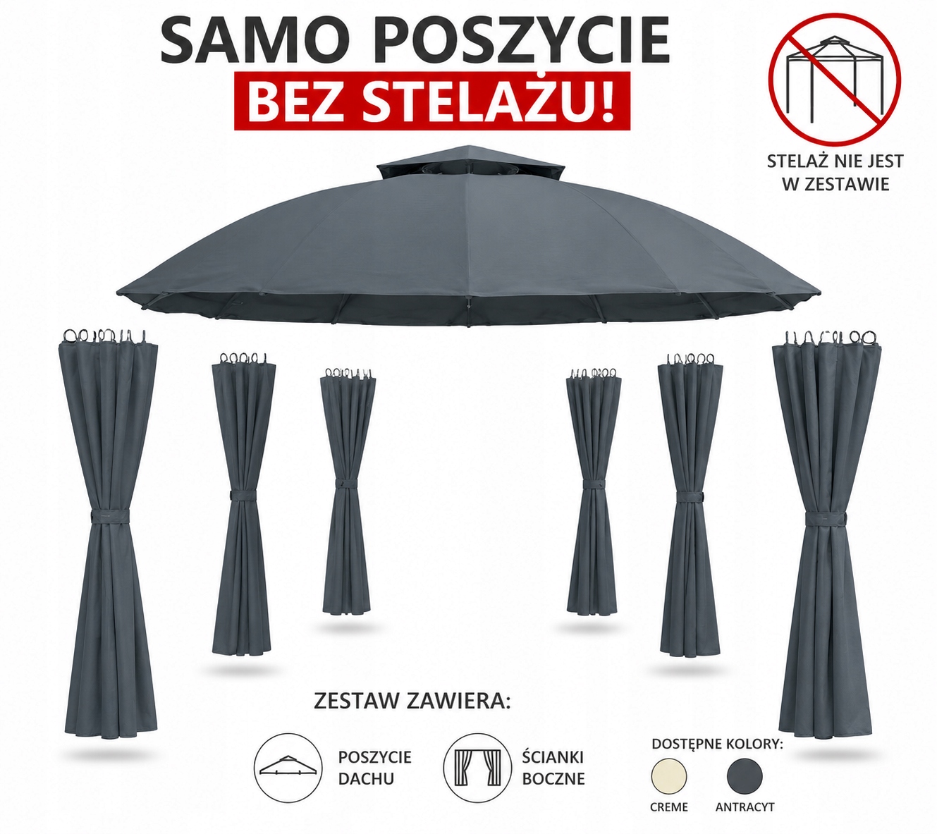 Poťah Na Pavilón Lavo Strecha Antracitové Steny Swing&Harmonie