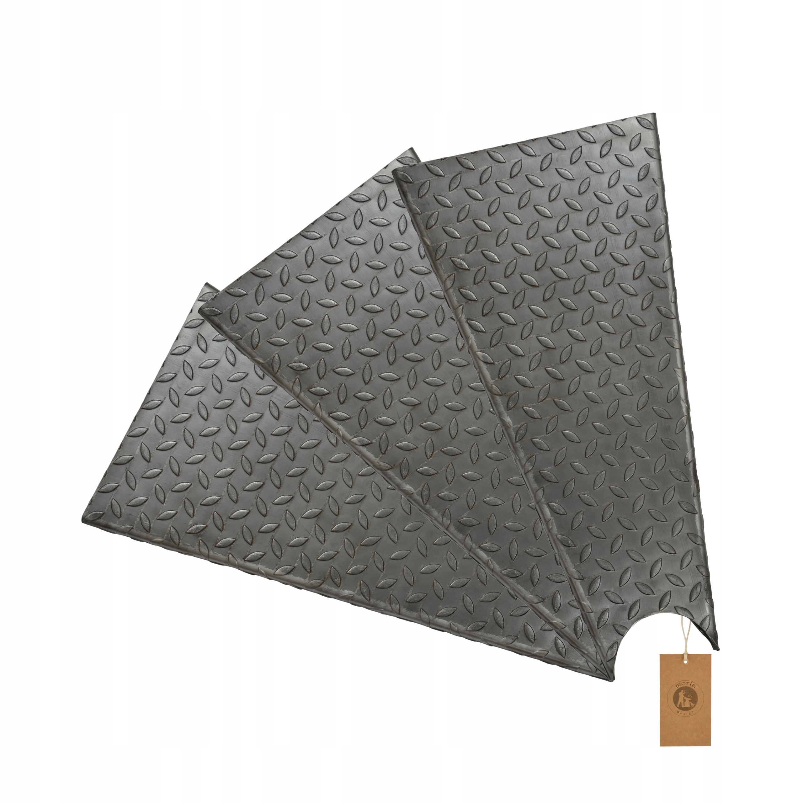 Ocelové stupně silné ošetřovací trepy z rýhovaného plechu loft 60 x 30 cm