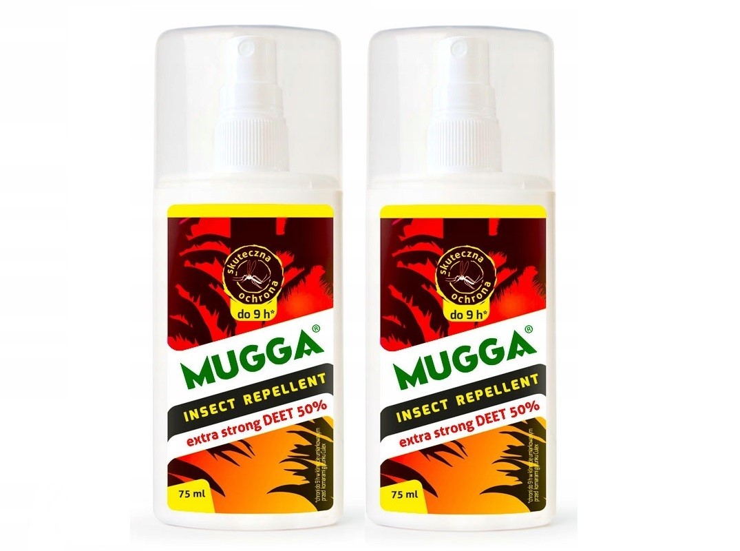

Mugga Spray Strong 50%DEET Na Komary Kleszcze 2szt