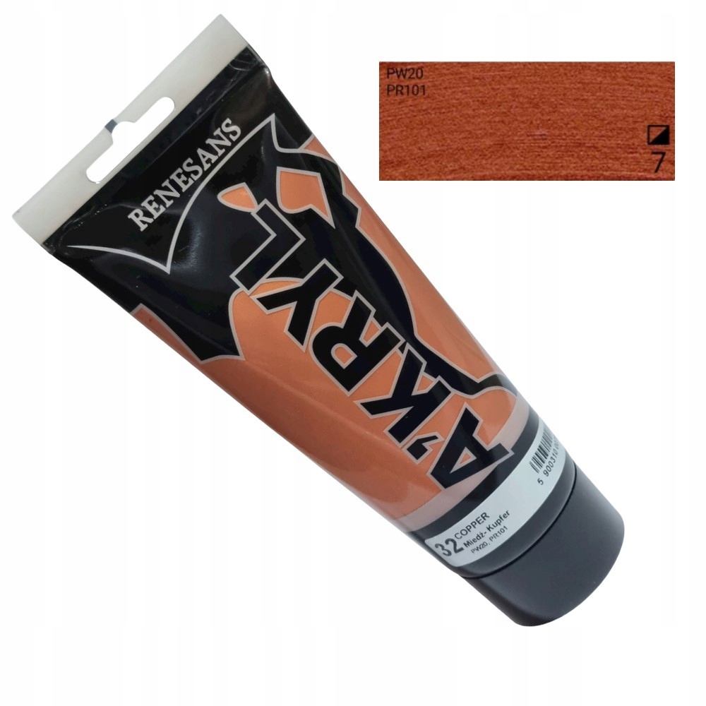 Farba akrylowa metaliczna 200ml miedź Renesans N32
