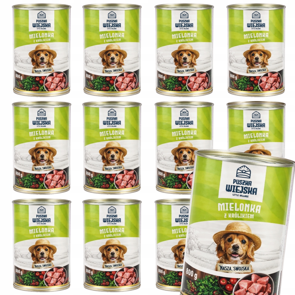 Krmivo Pro Psa Vlhké Krmivo Králík Mletý 12x800g Plechovka Venkovská