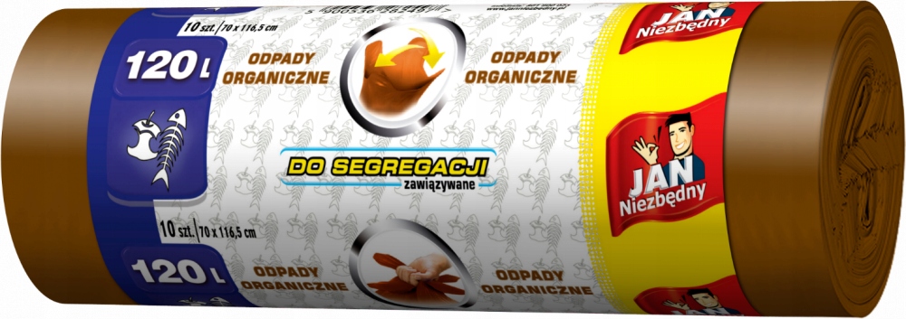 

Worki na śmieci 120l 10szt odpady organiczne