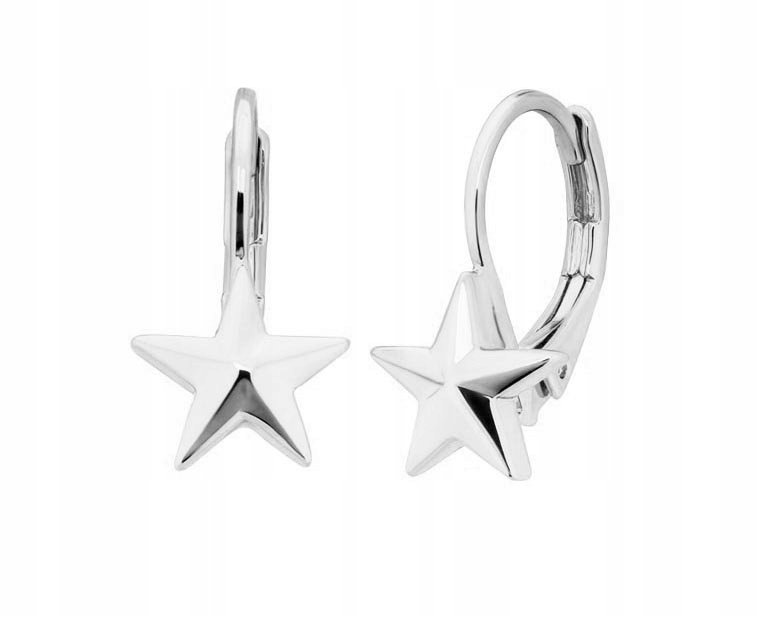 KOLCZYKI SREBRNE MAŁE COLIBRA dla dziewczynki subtelne gwiazdki lekkie