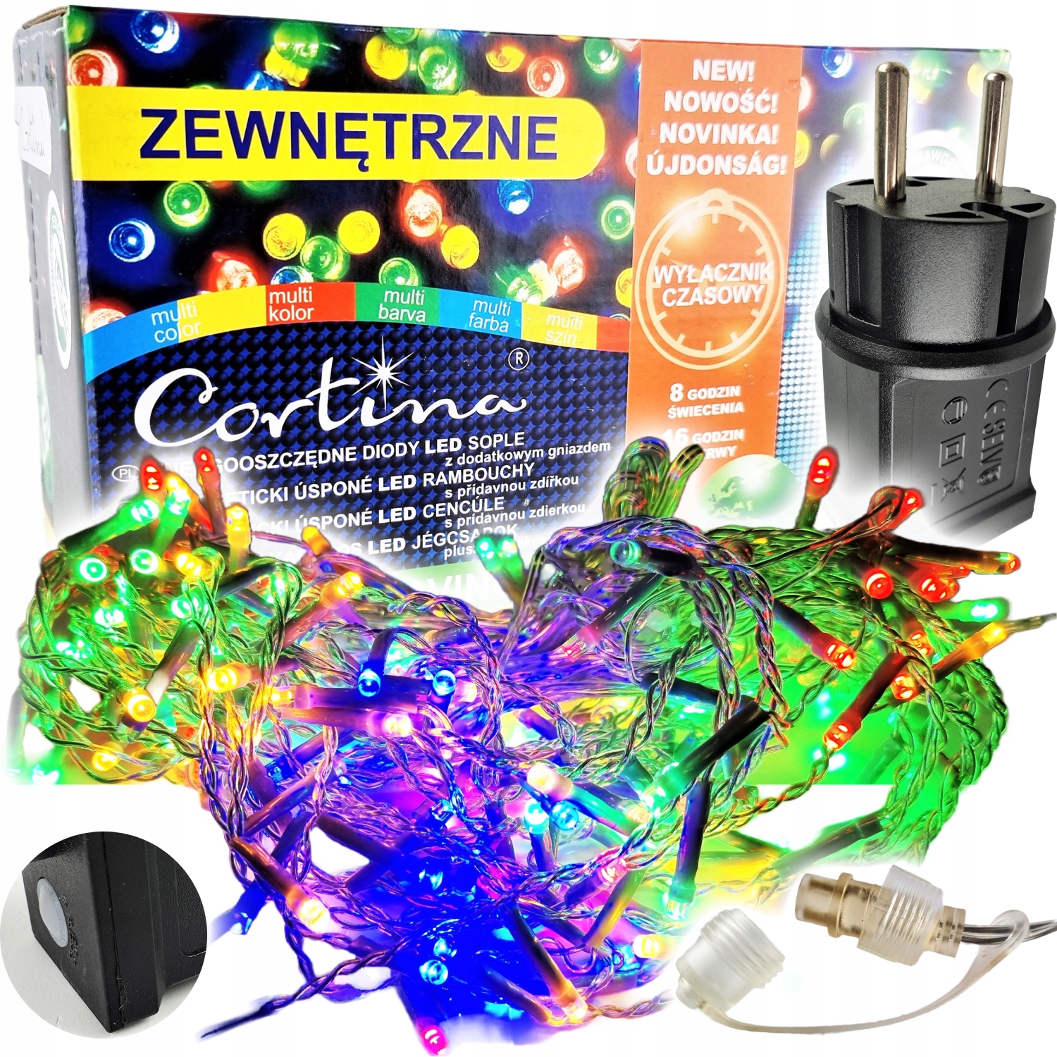 LAMPKI CHOINKOWE 200 LED SOPLE + Timer multi