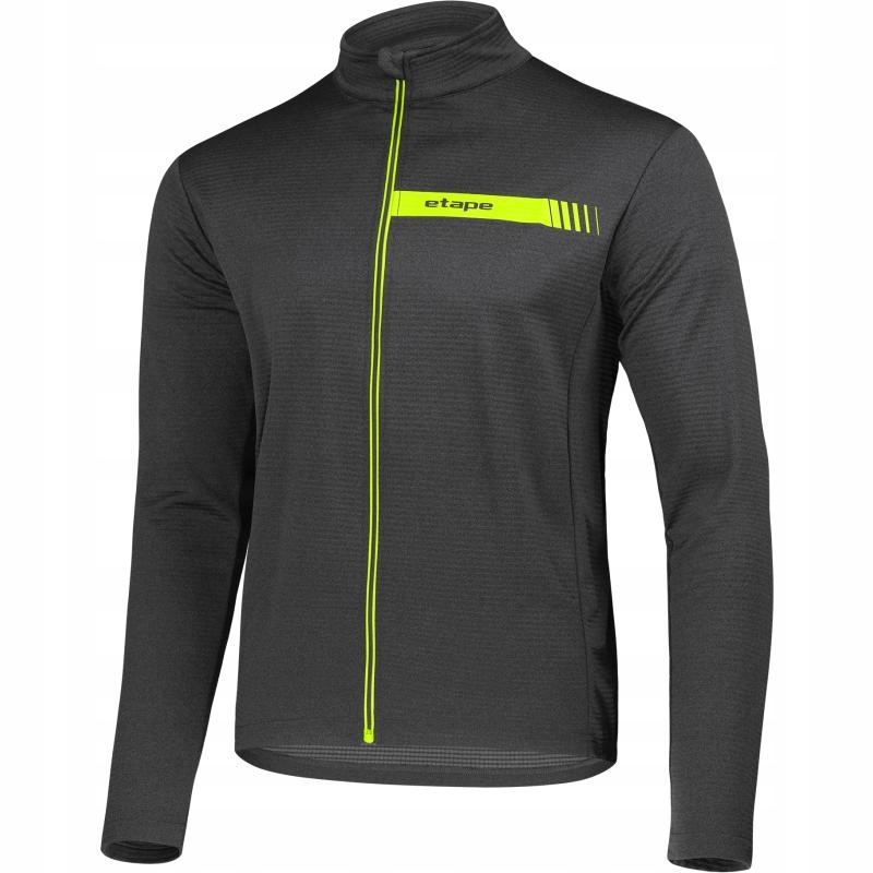 Etape Bluza Solid męska antracytowo-żółty fluo S