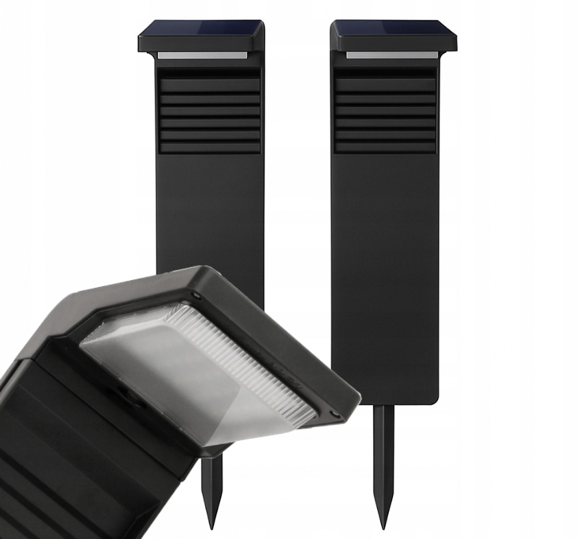 2x Lampa Ogrodowa Solarna Stojąca Ogrodowa 57cm Zestaw Mocnych Słupków