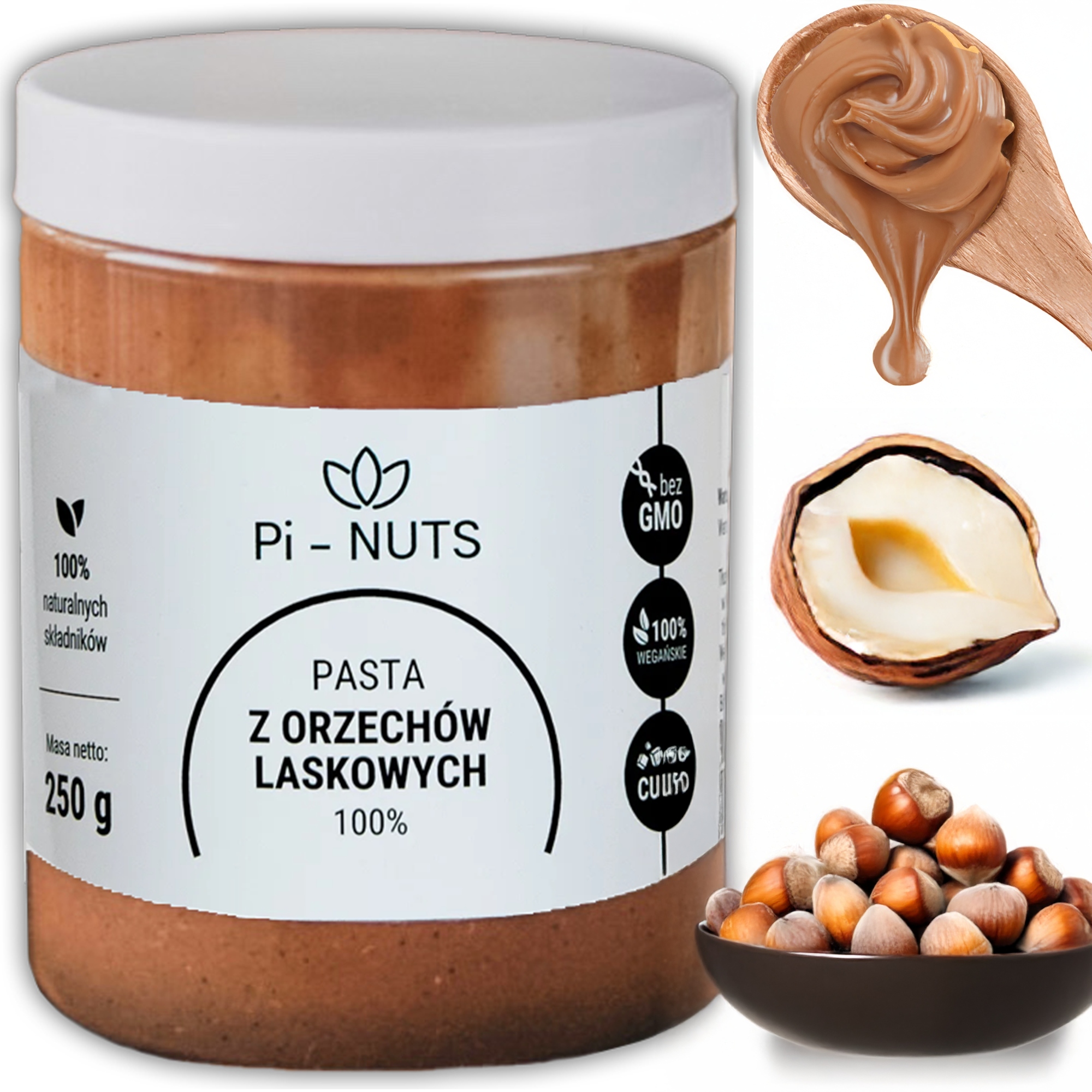 Levně Dobré Arašídový Krém Pasta z lískových oříšků ořechová 100% 250 g