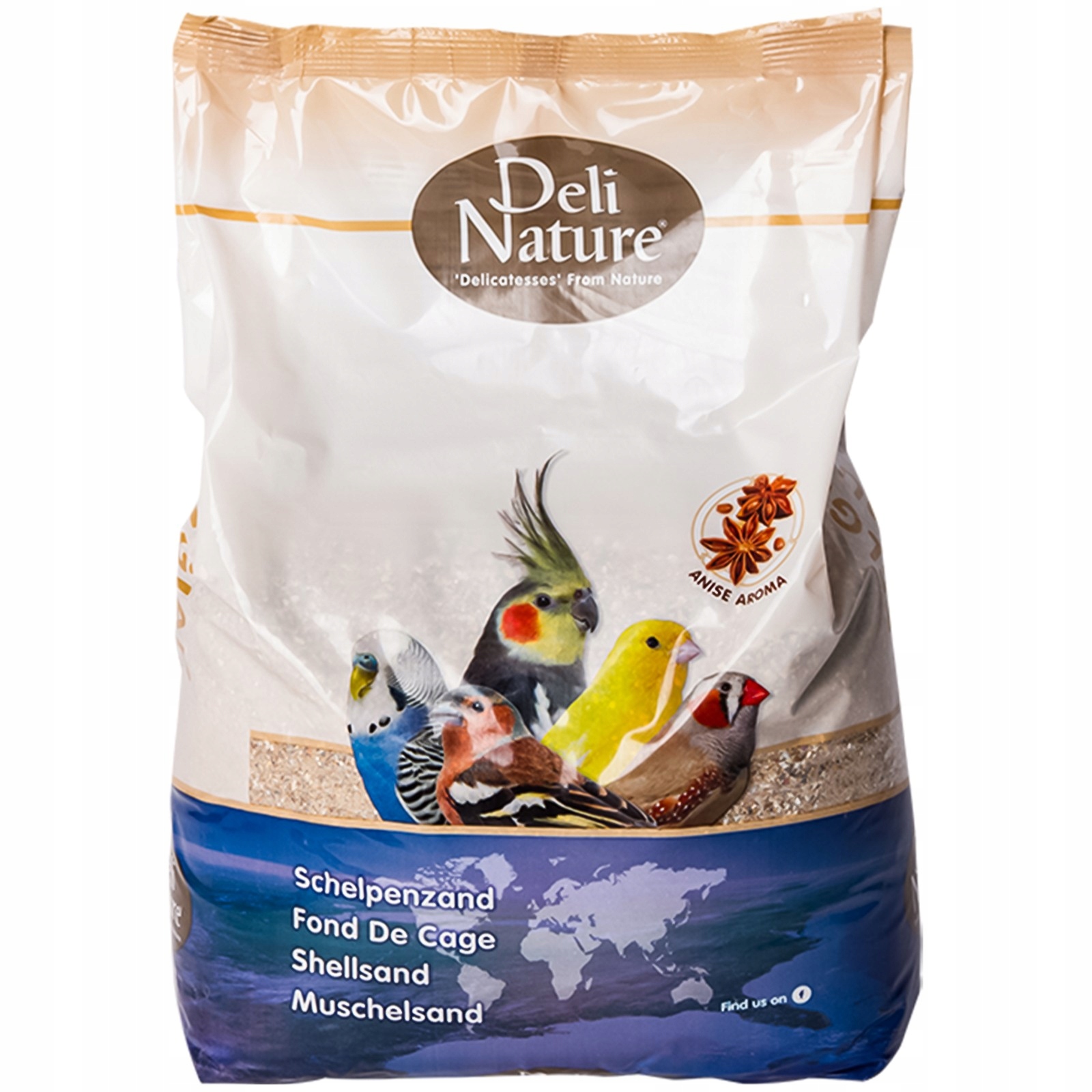 PODŁOŻE DLA PAPUGI PIASEK BEZPYŁOWY DO KLATKI WOLIERY DELI NATURE 5KG