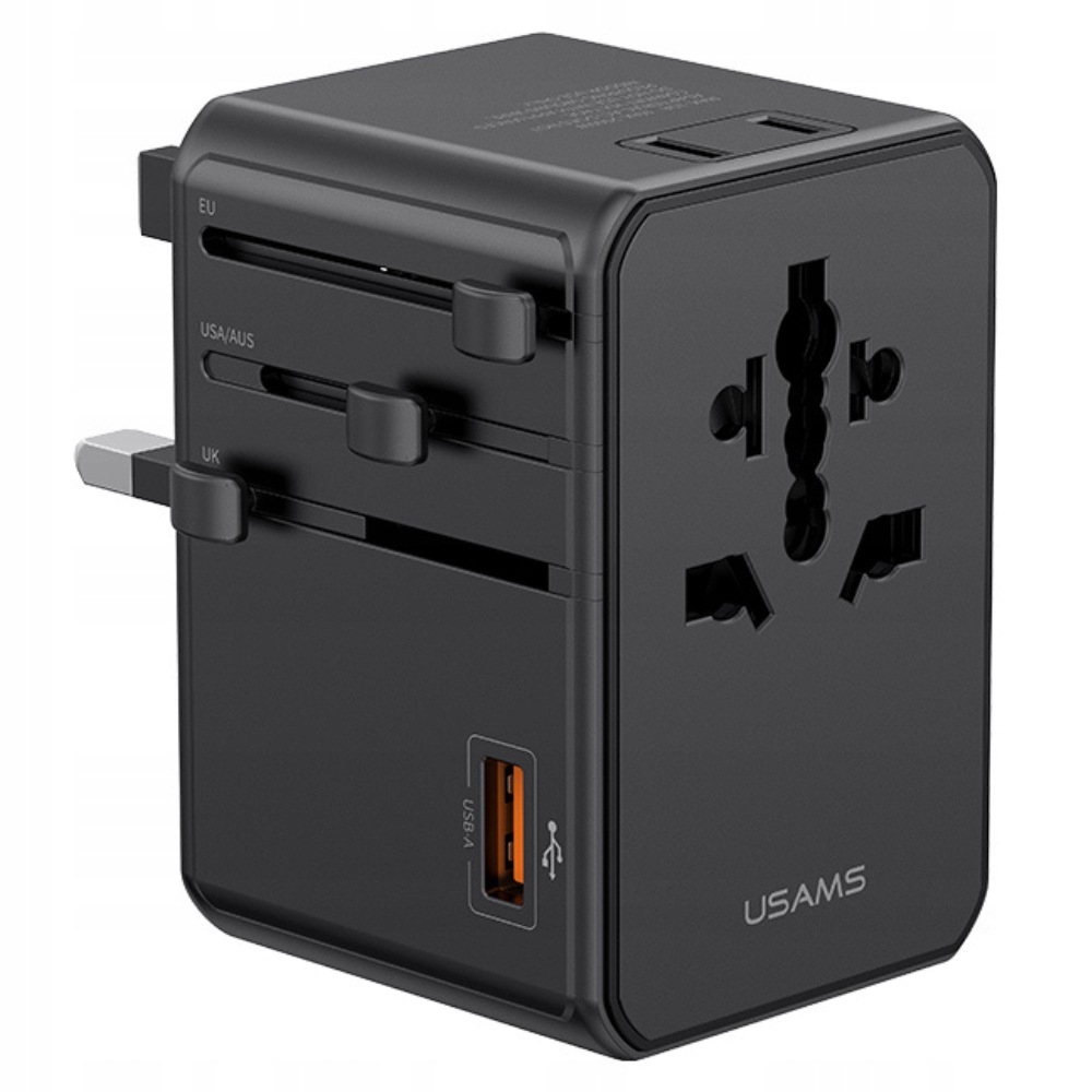 Adapter sieciowy Usams 4w1 Univesal Travel Charger T72 65W Us/au/eu/uk