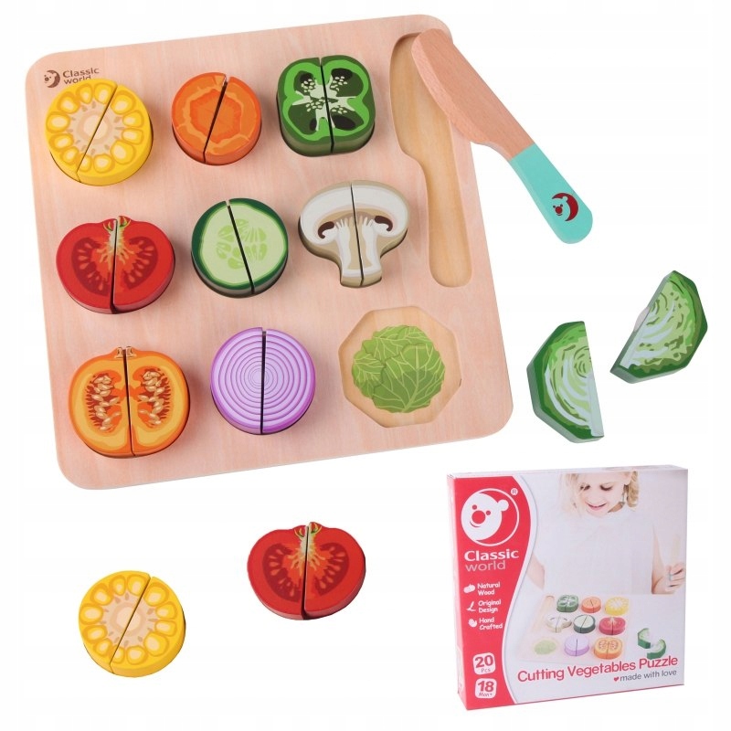 CLASSIC WORLD Drewniany Zestaw do Krojenia Warzyw Stan opakowania oryginalne