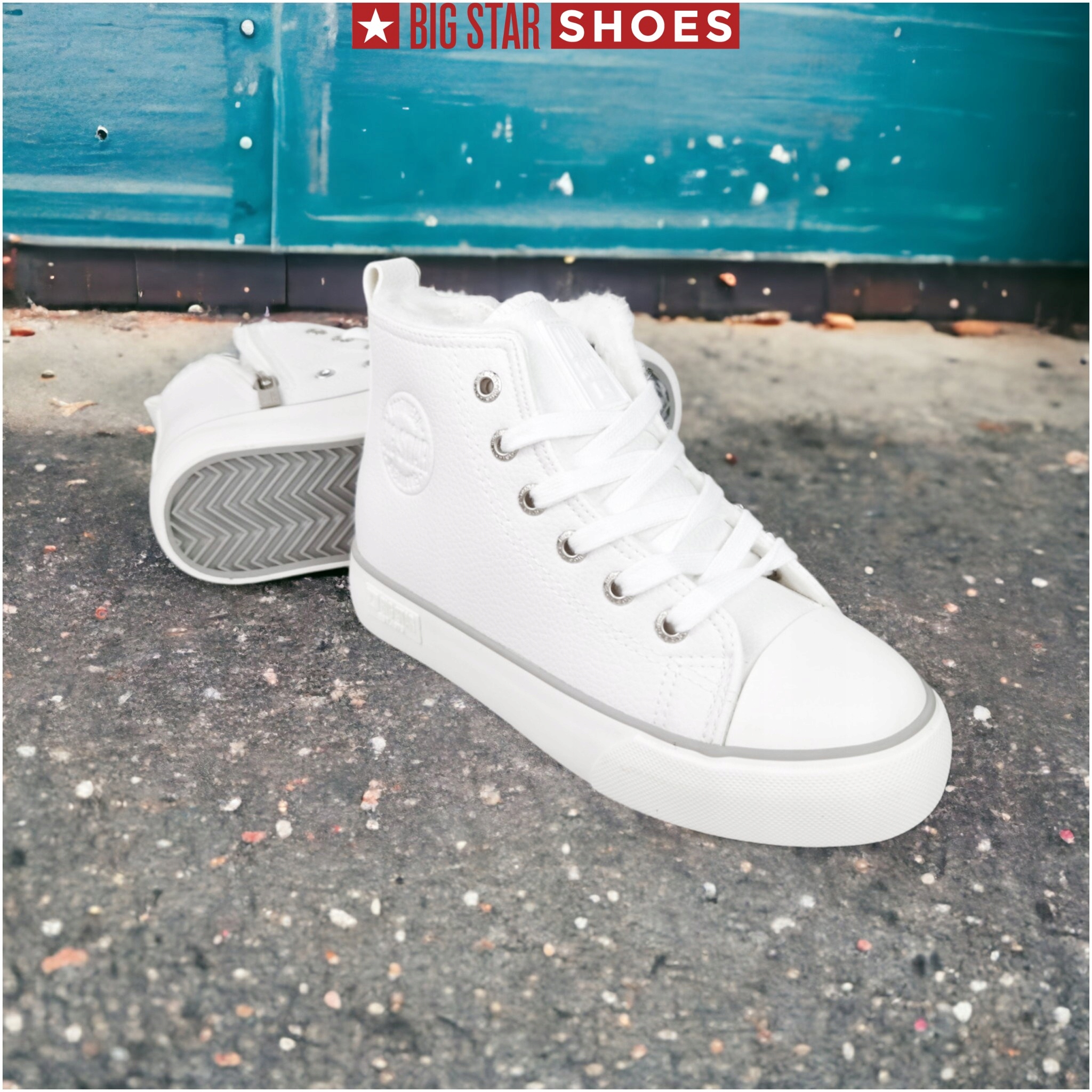 Buty dziecięce trampki ocieplane na zamek białe Big Star KK374227 29 Kod producenta 209287101