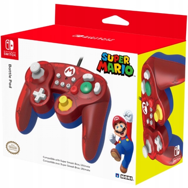 HORI GameCube Style przewodowy BattlePad - Mario (Switch)