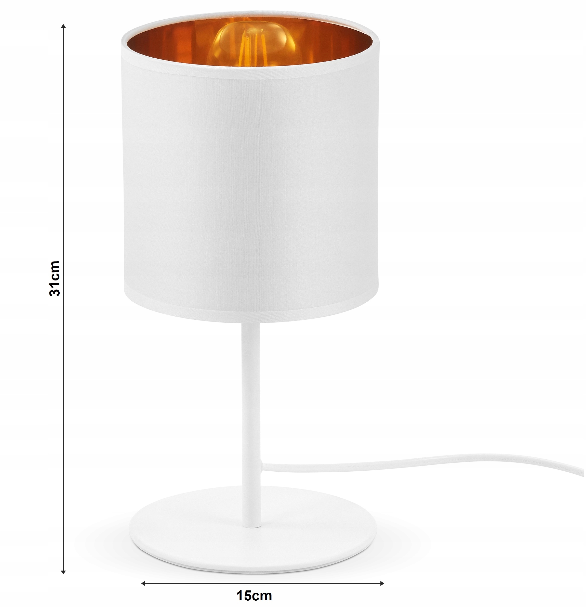 Stylowa Lampka NOCNA BIURKOWA STOŁOWA LED Biała Marka Led-lux
