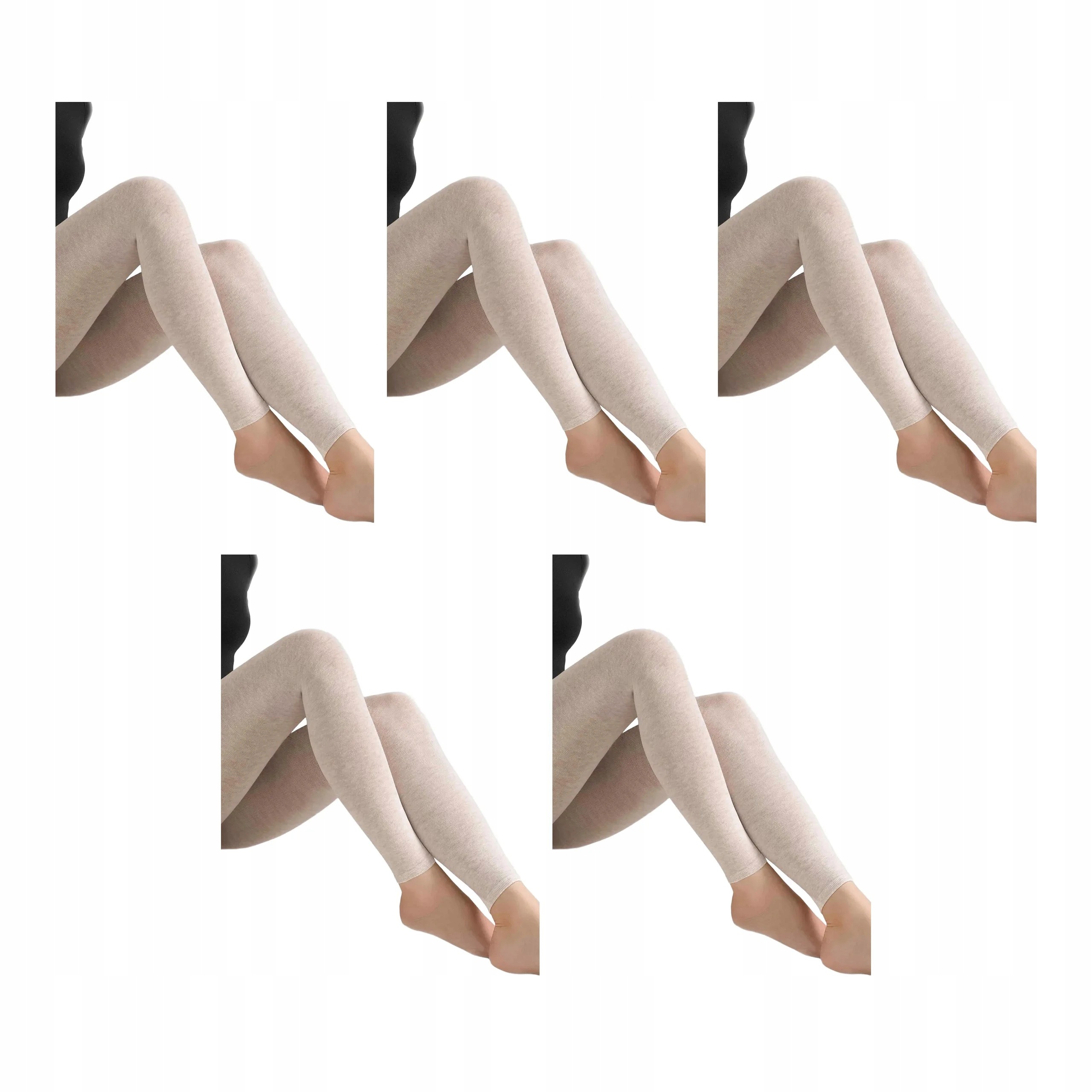 5 párů Dámské bavlněné legíny s vlnou 608 Cotton Legs 5x Panna 4-L