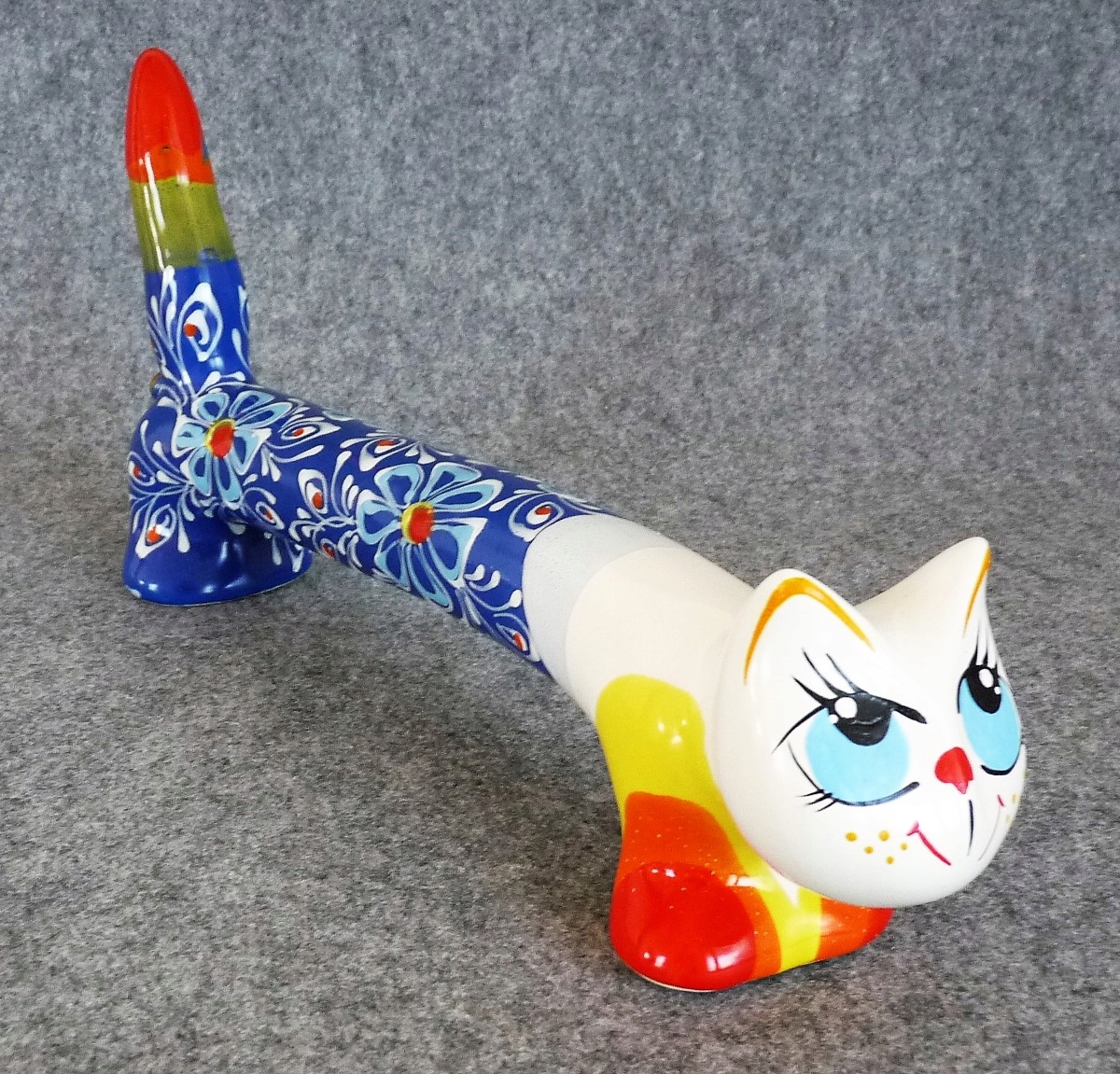 Keramická Pokladnička Figurka Kočka Dlouhá Barevná Veselá Koťátko Dárek 40 cm