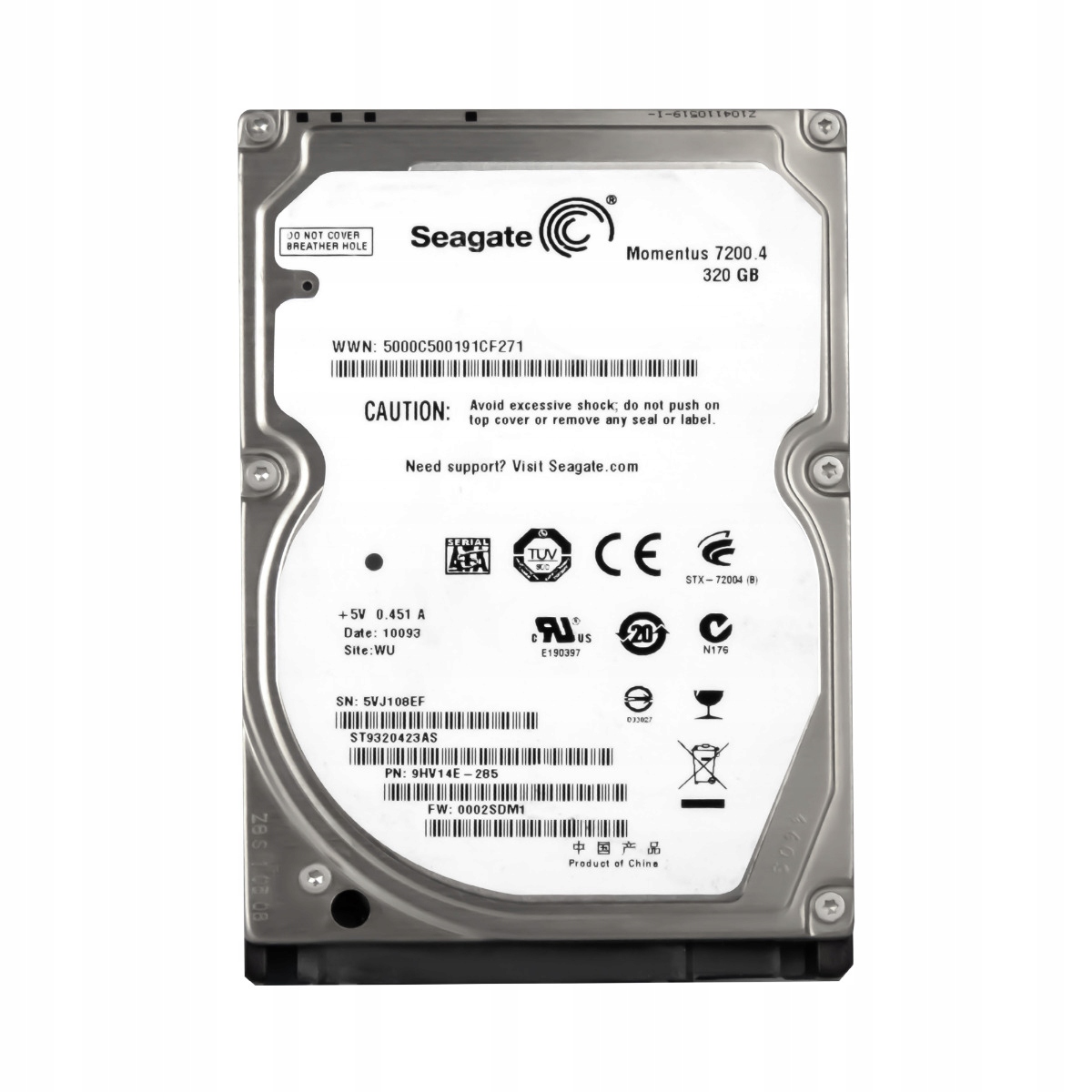 Seagate Momentus 7200.4 320GB 7.2k 16MB Sata II 2.5'' ST9320423AS