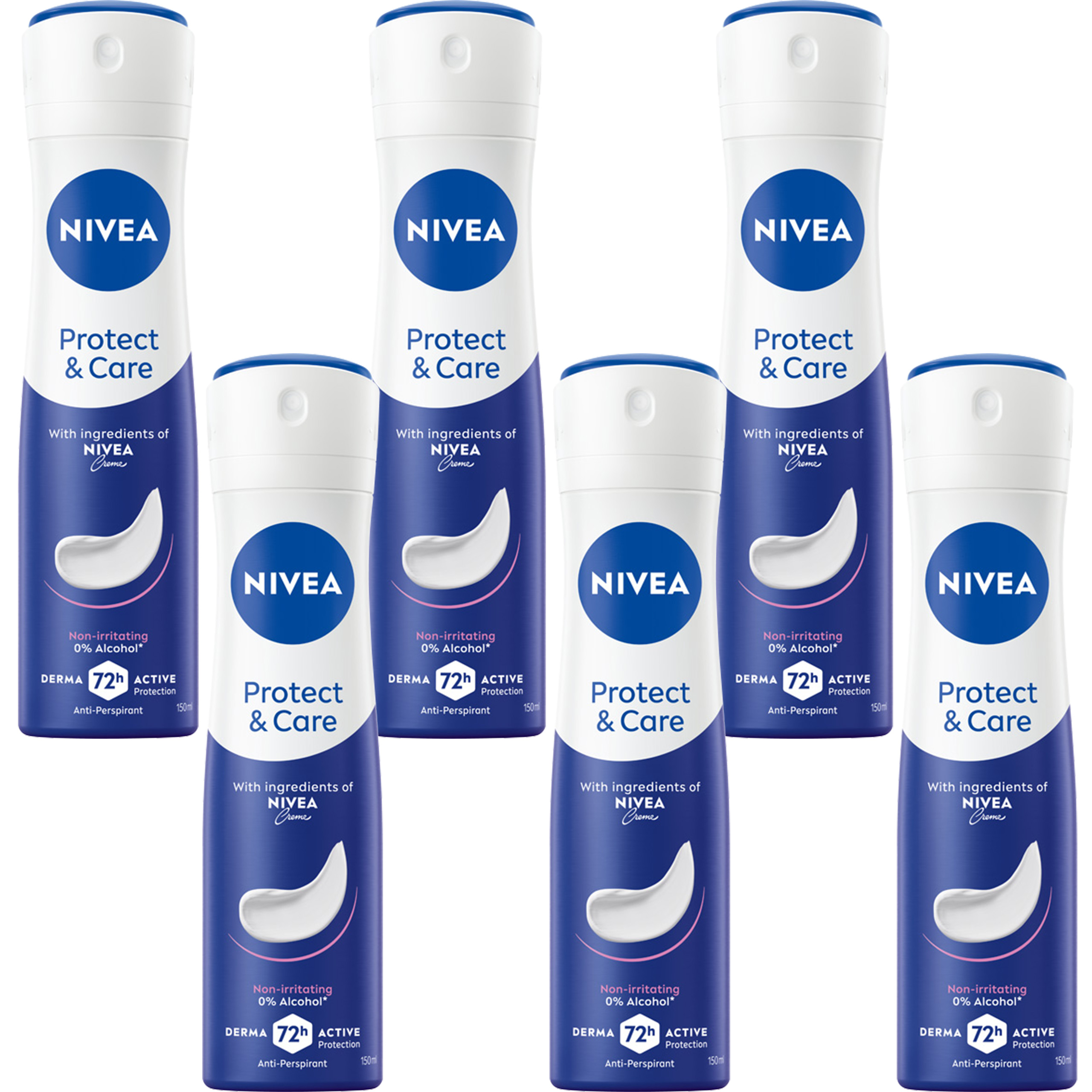 6 x Nivea Antiperspirant Sprej Protect & Care 150 ML