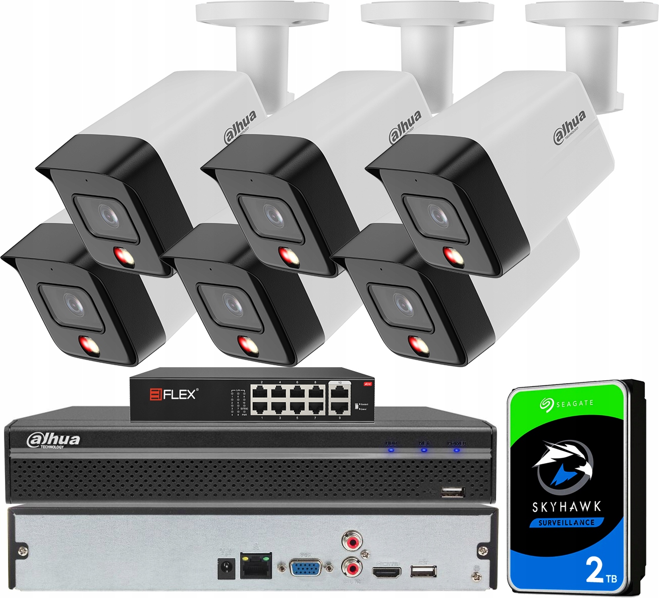 Monitorovací sada Dahua Venkovní 6 kamer 6Mpx IPC-HFW1639TC-A-IL Hdd 2TB