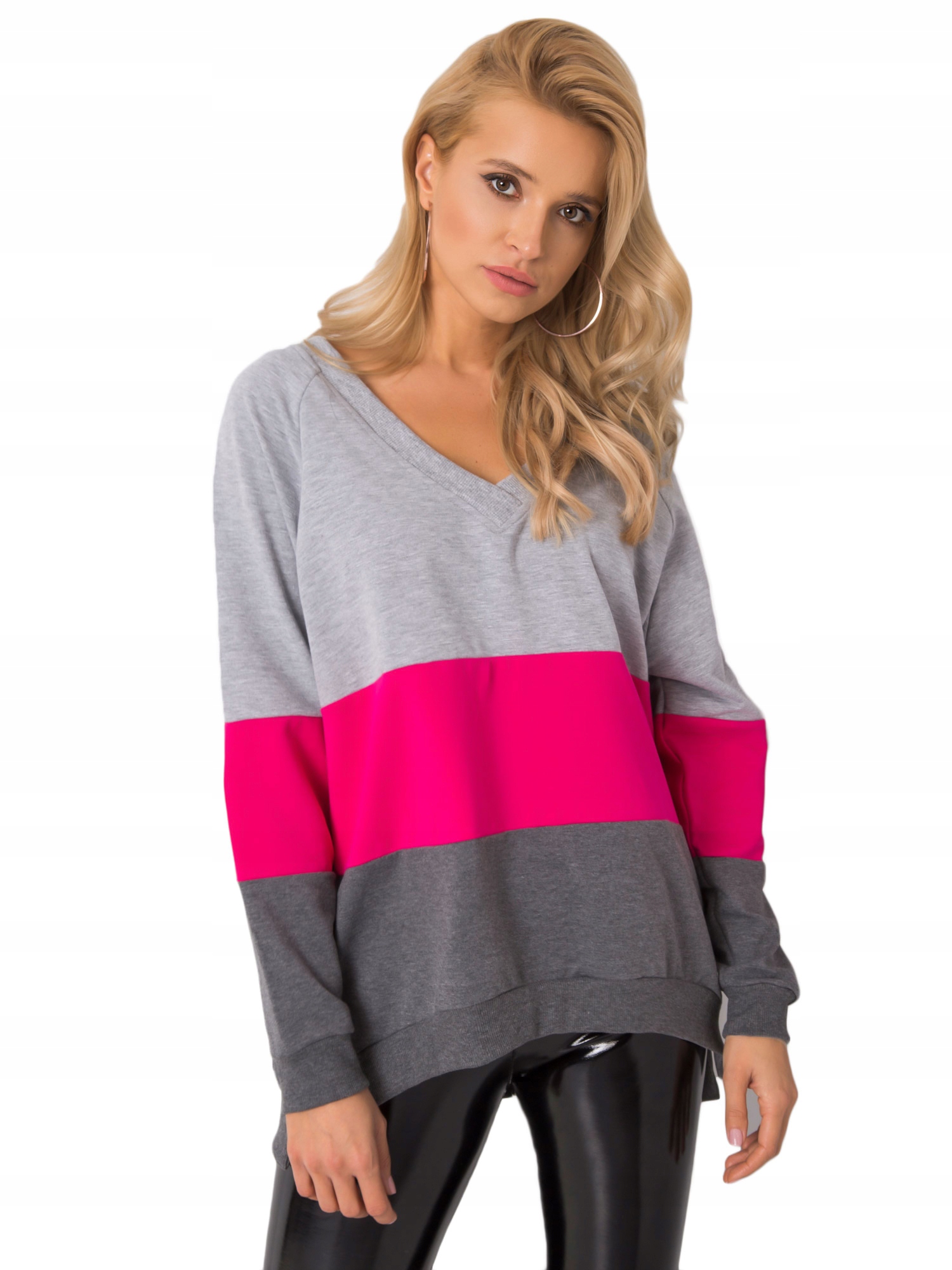 

Modna Bluza Damska W Paski Bawełniana - S/m