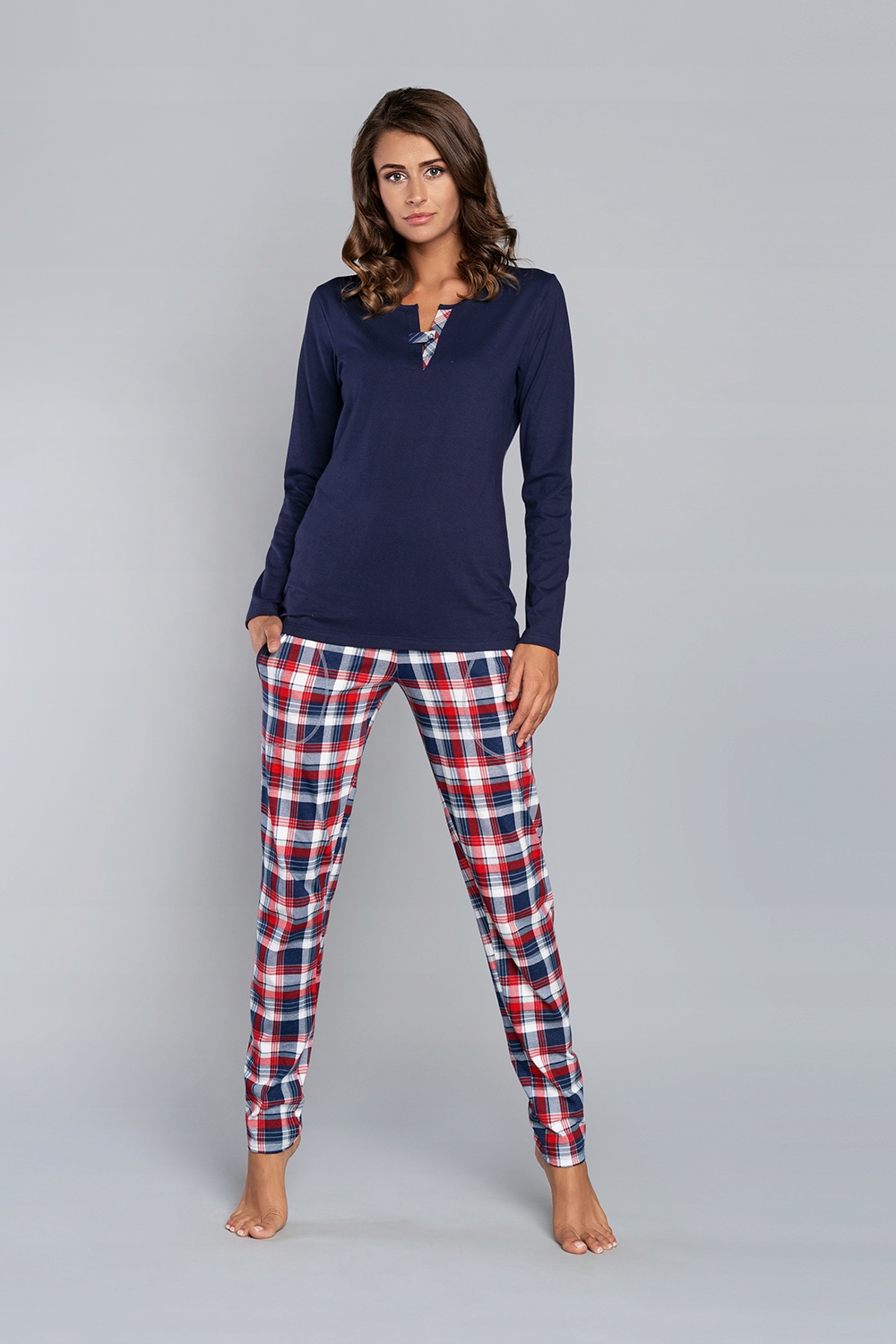 Pyžamo Rugia dl.rukáv/dl.nohavice námořnická modrá/potisk 5 Italian Fashion