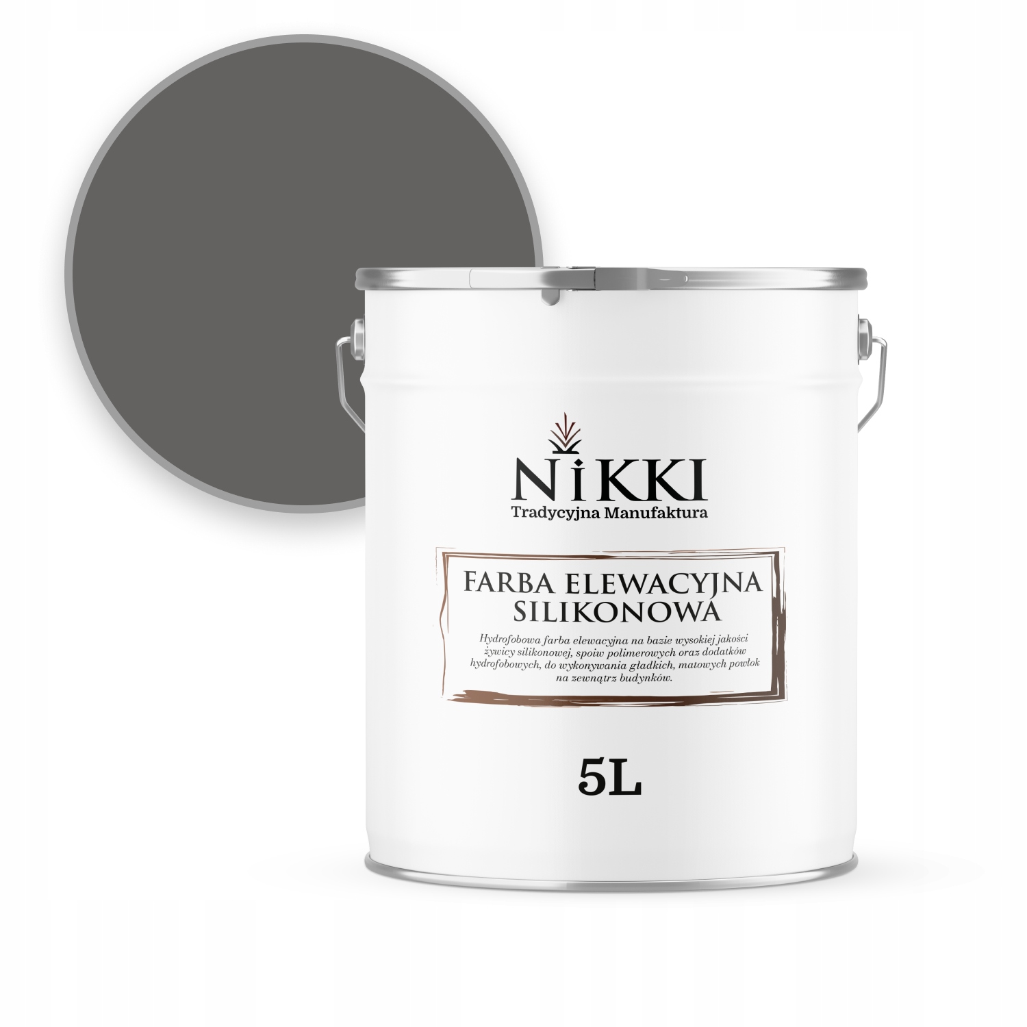 Fasádna Farba 5 L Šedá Tmavá F276 Odolná Voči Uv Zeleni