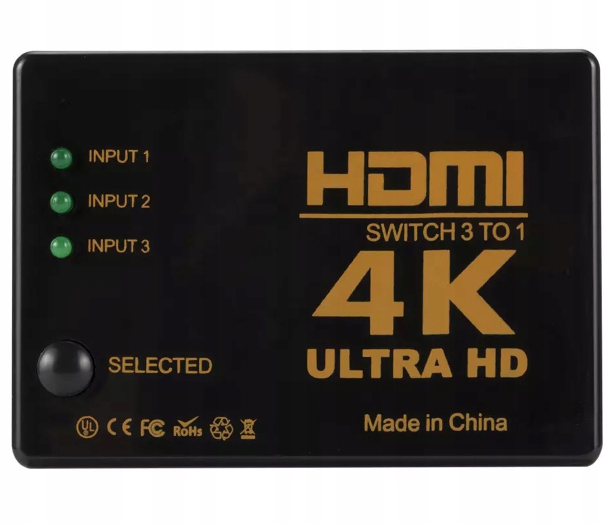 PRZEŁĄCZNIK SWITCH HDMI FULL HD 3 IN 1 OUT + Pilot Marka Aptel