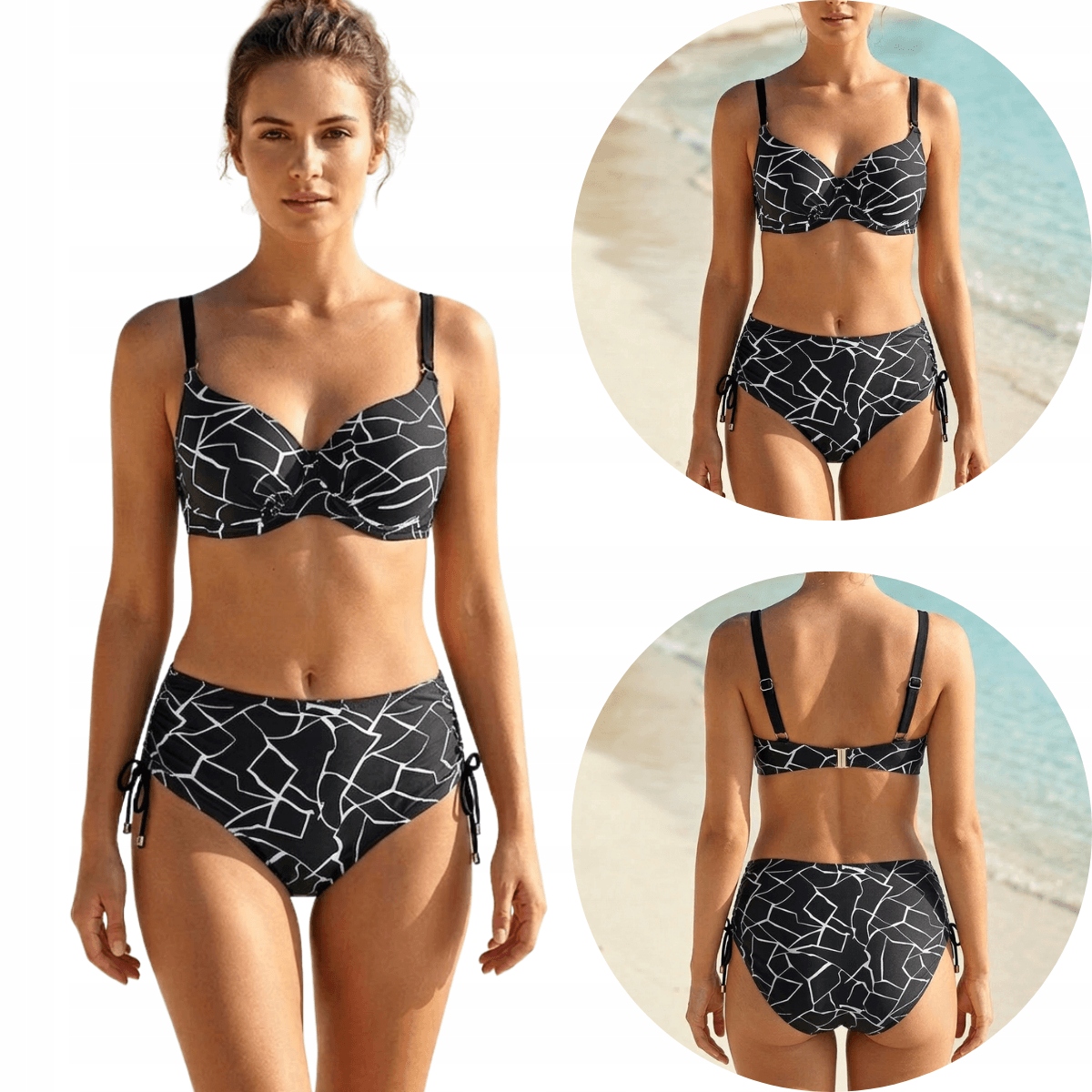 Dvoudílné plavky Vyztužené 29787 černá/bílá 85C+L