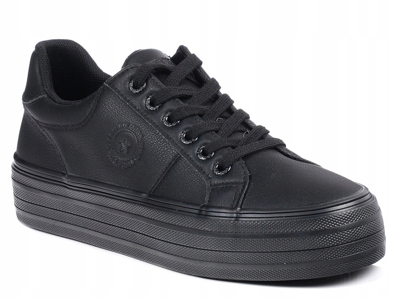 Trampki damskie sneakersy czarne Big Star RR274299 ekoskóra platforma 37