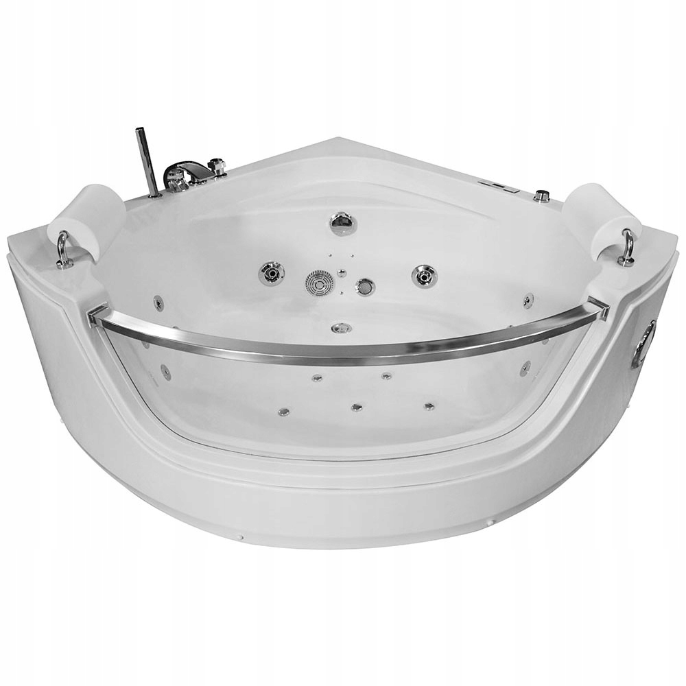 Wanna Łazienkowa Spa Z Hydromasażem Narożna Z Zagłówkami Akrylowa 135X135