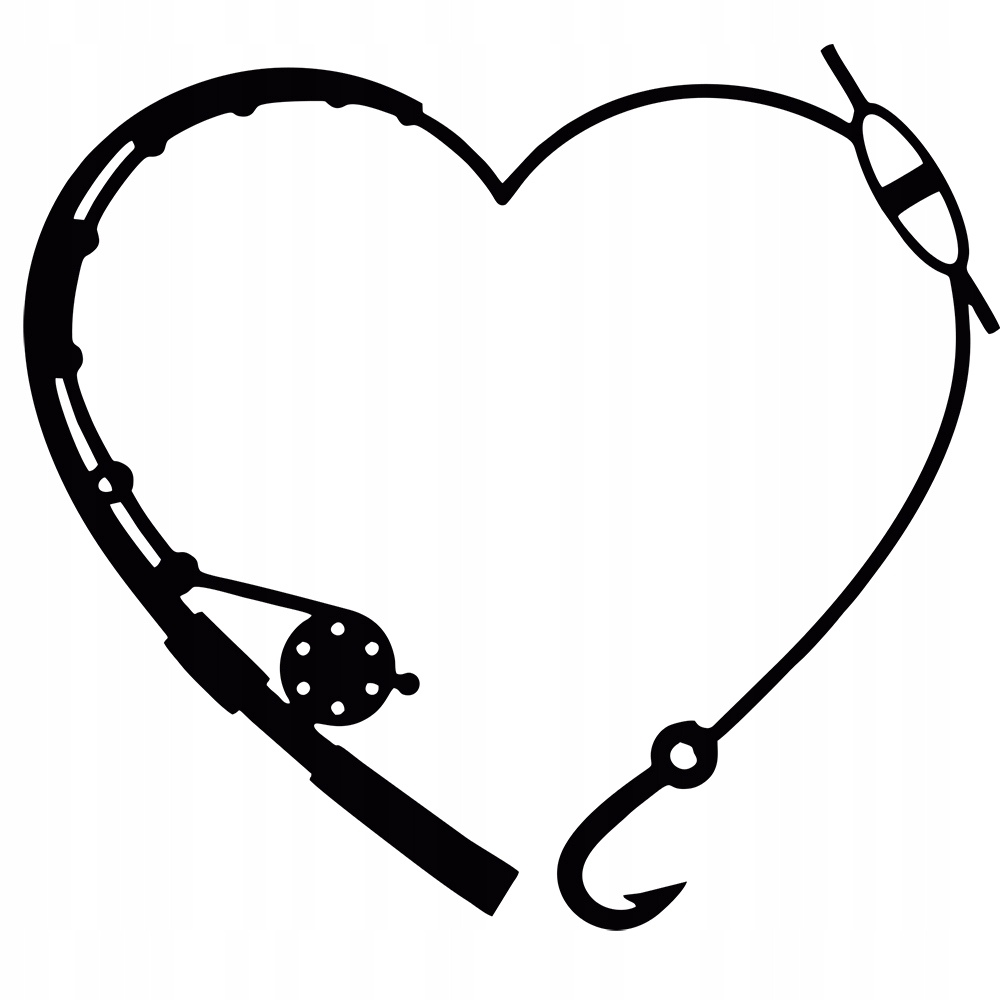 

Naklejka na samochód Wędka Heart Wędkarstwo 14x15