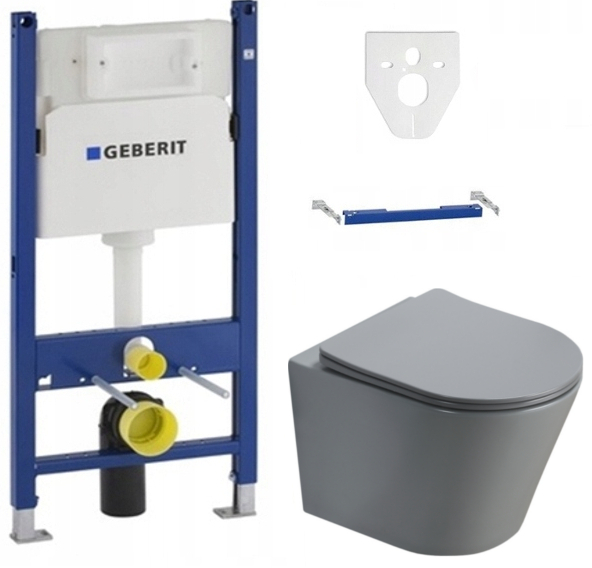 GEBERIT MEXEN RICO MISKA WC SZARA MAT DESKA SLIM