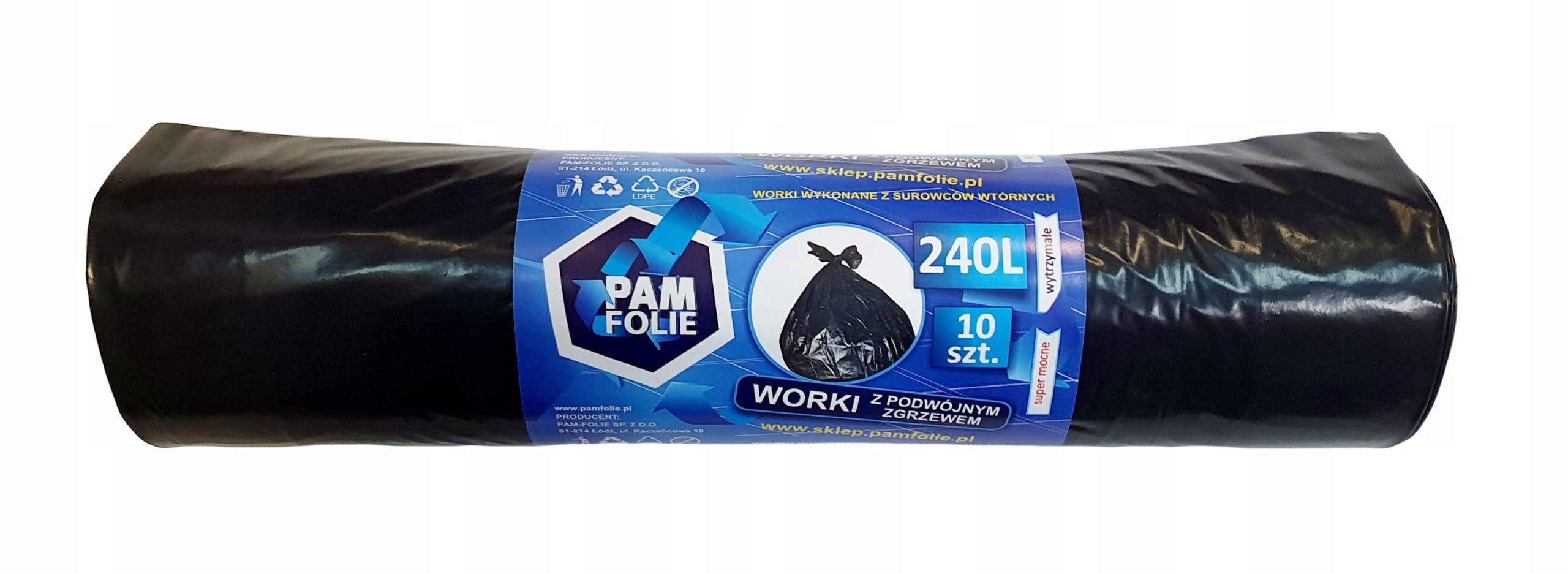 

Czarne Mocne worki na śmieci 240L x 10 szt.