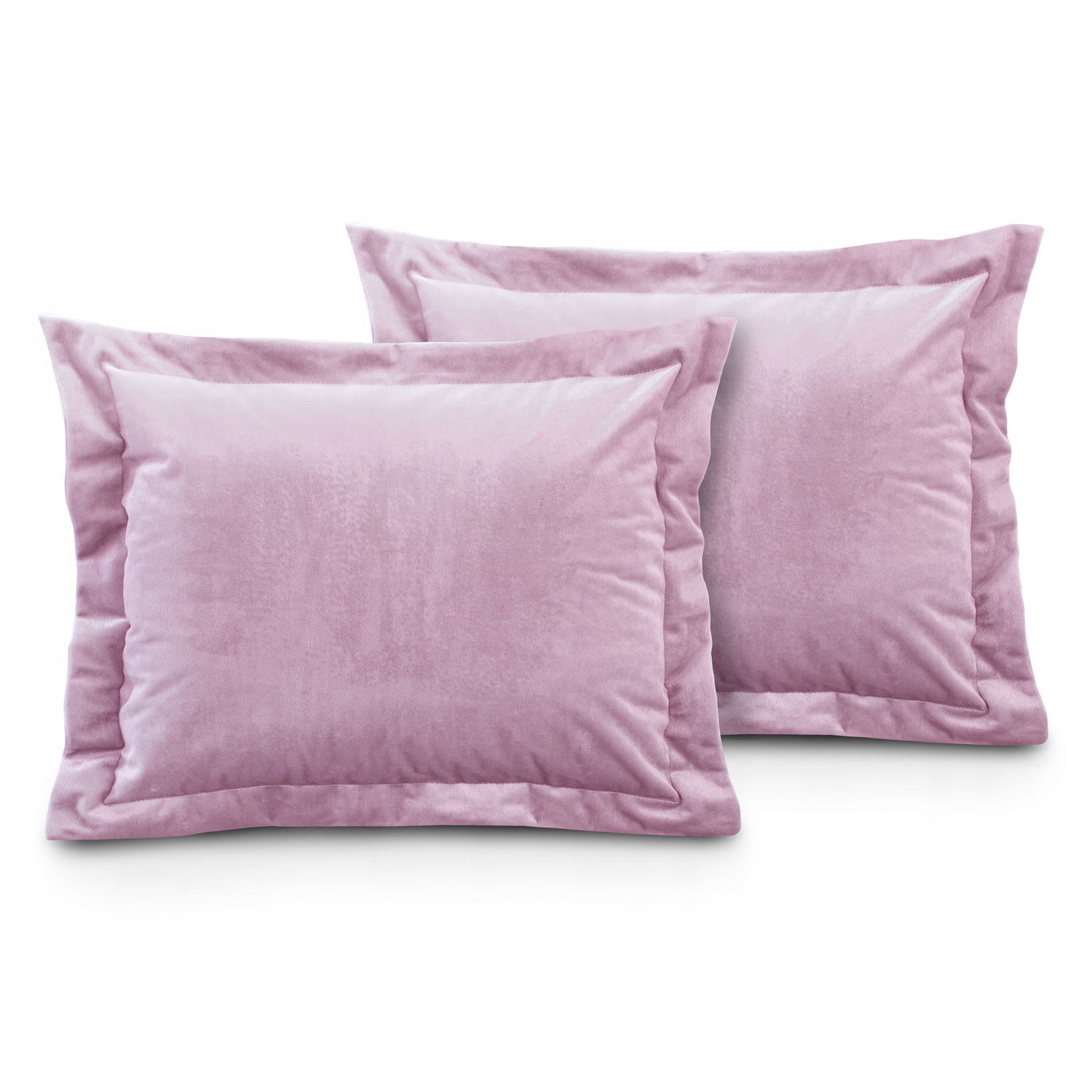 Poszewki 2szt welwet welur Różowe 50x70 z falbaną