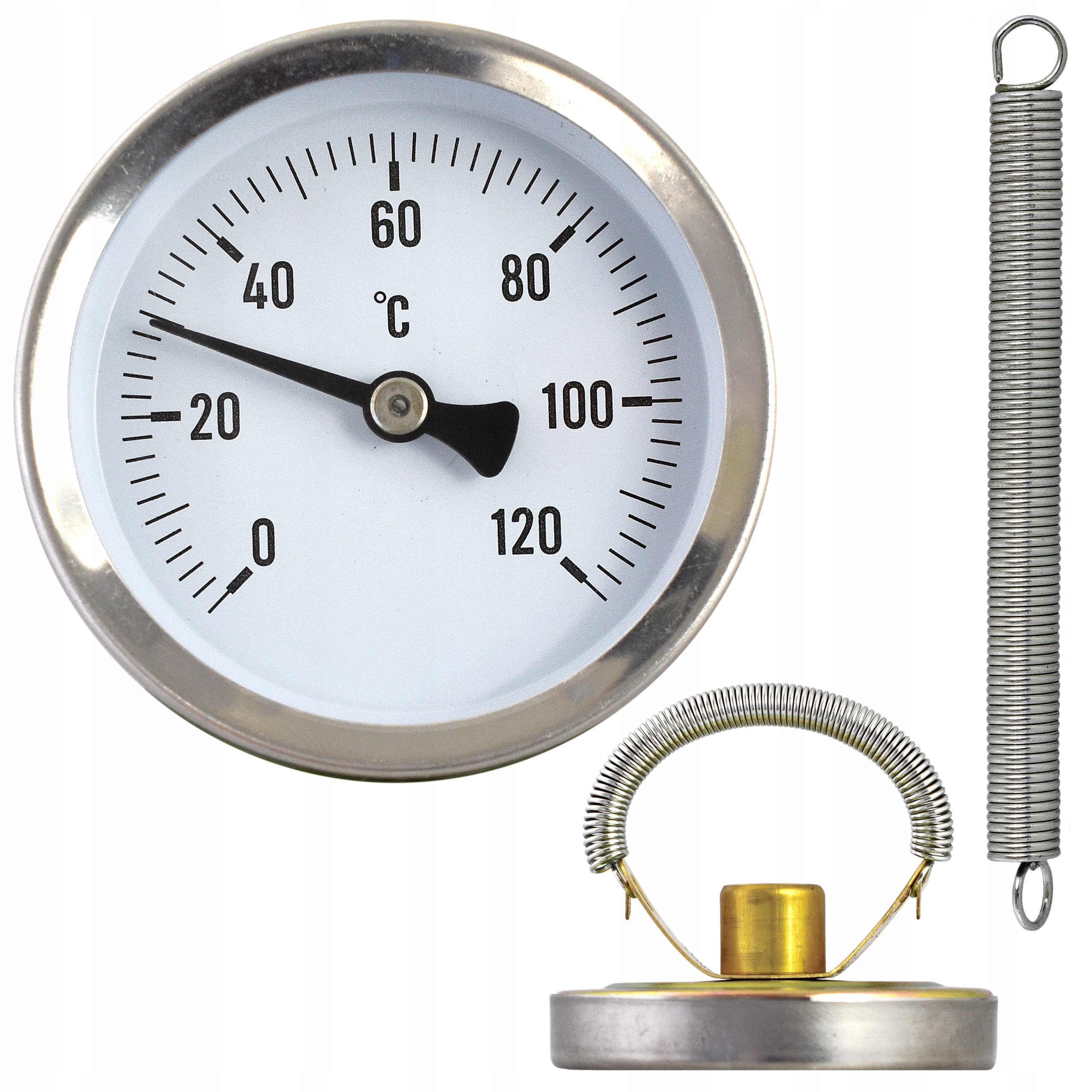 

Termometr opaskowy okrągły przylgowy 63mm Bimetal+