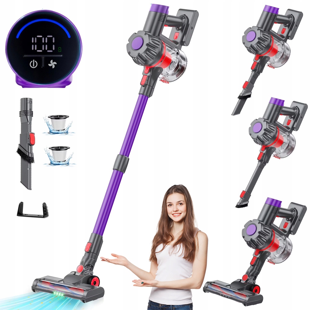 Vysavač 38 Kpa 2500 Mah 0.8 L Objem Příslušenství Čištění