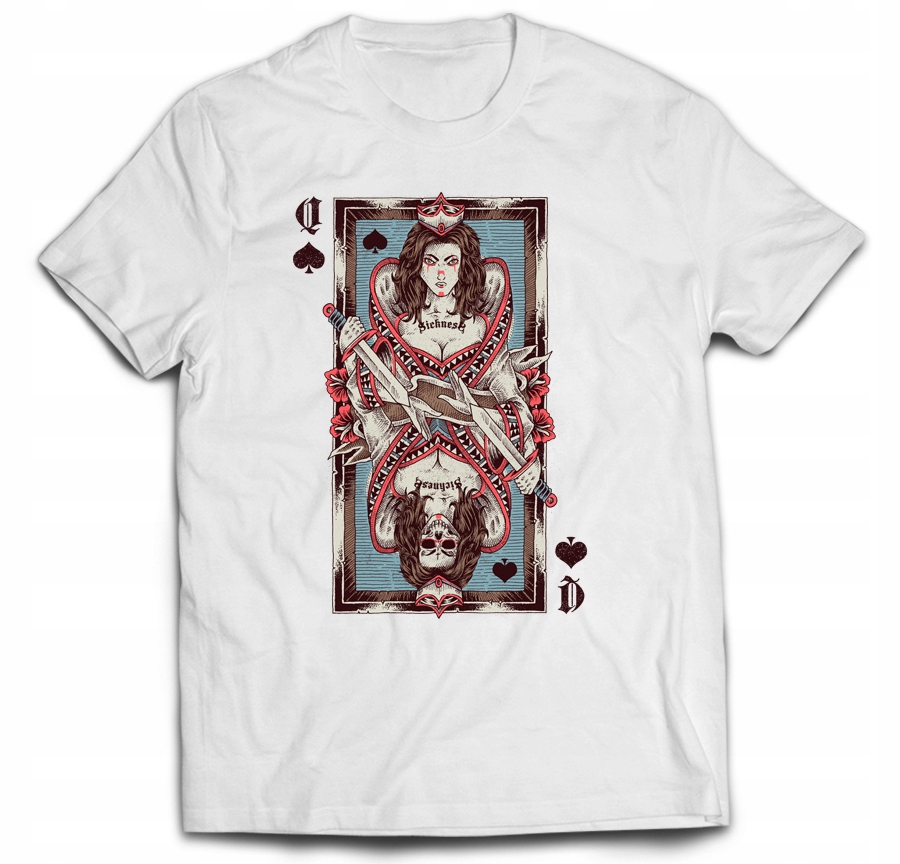 

T-shirt Karta Skull Czaszka Dama Król Pik XXL