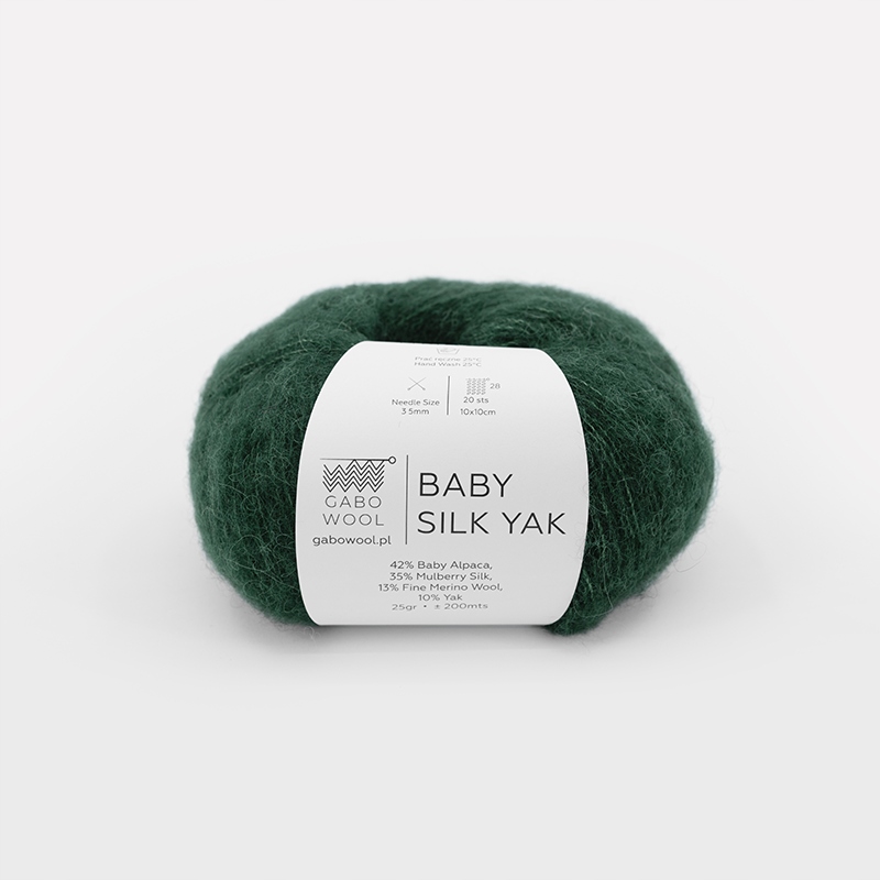 Włóczka Gabo Wool Baby Silk Yak 9172 leśna zieleń