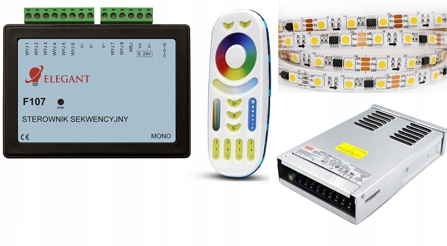 Zestaw korytarzowy 15m F107 MONO 12V Ws2811