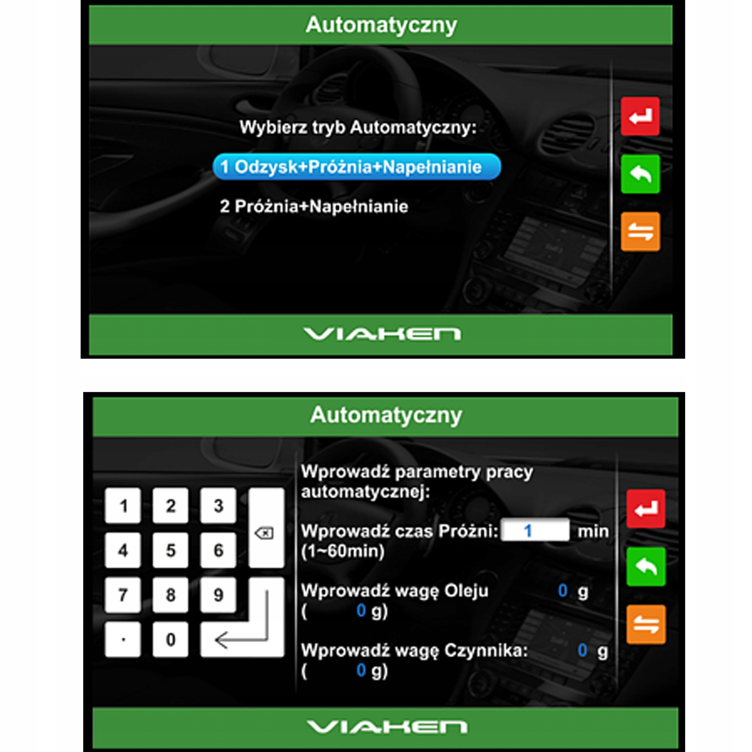 STACJA KLIMATYZACJI VIAKEN X545 AUTOMAT J POLSKI Operating Mode Automatic
