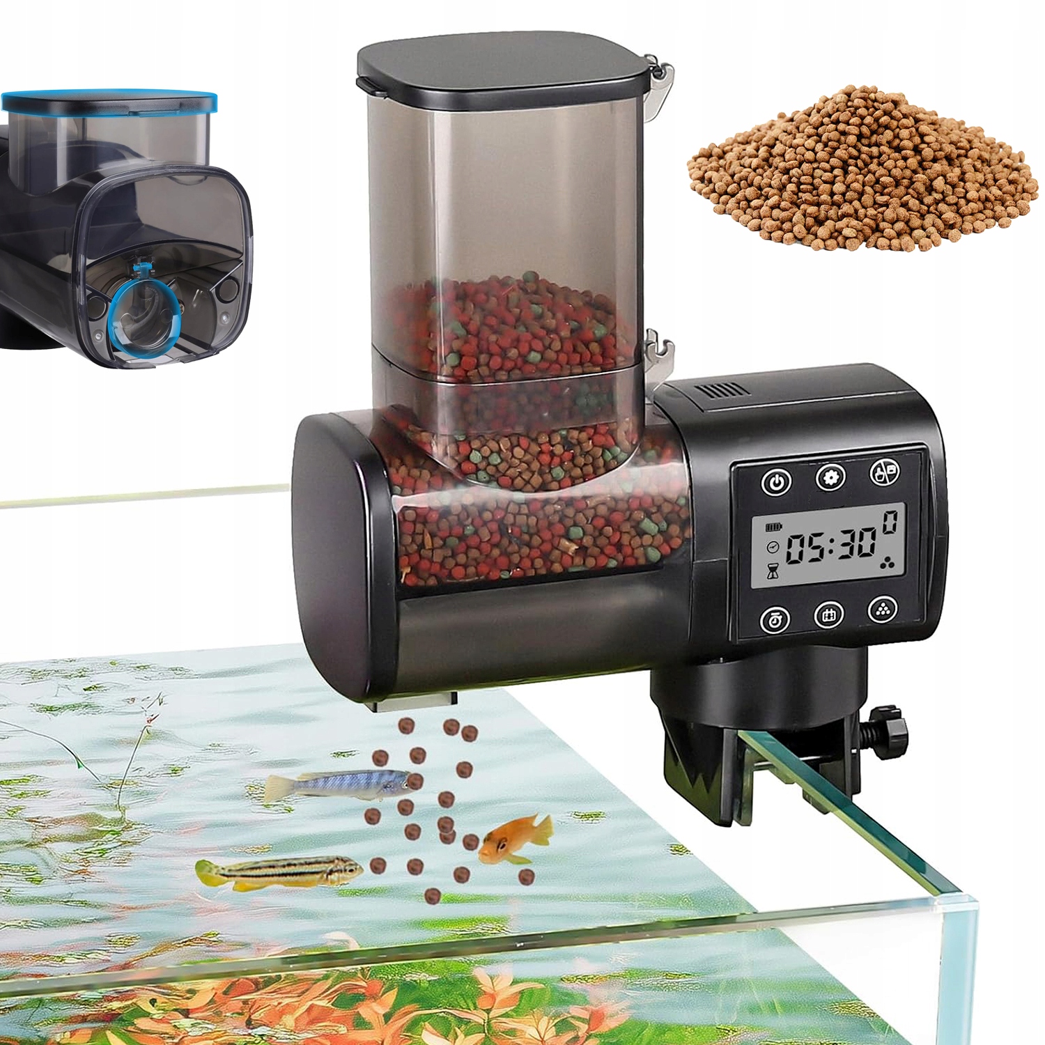 Akvarijní Krmítko 0.5 L Automatické S LCD A Funkcí Inteligentního Podávání