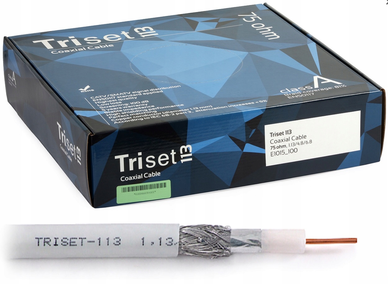 

Kabel Przewód Koncentryczny RG6 TRISET-113 100 m