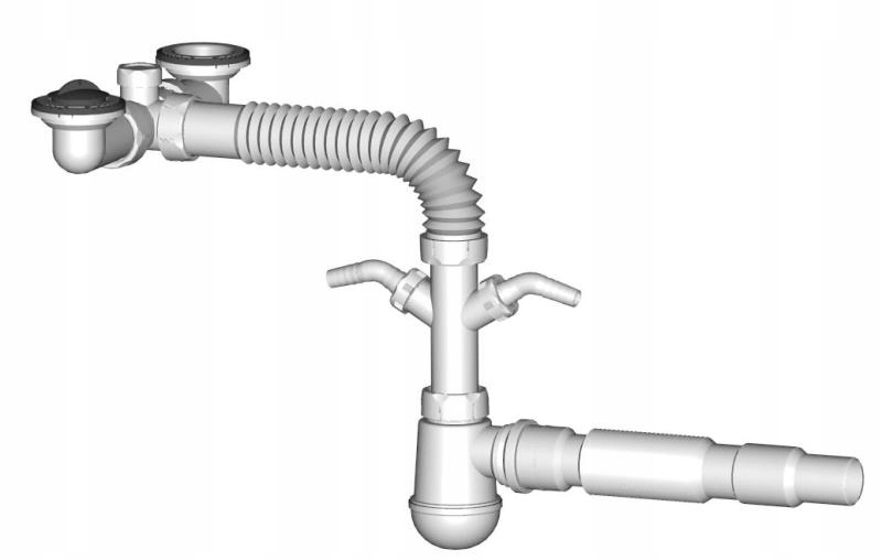 

Syfon Do Zlew 2 -komory Oszczędzający Miejsce