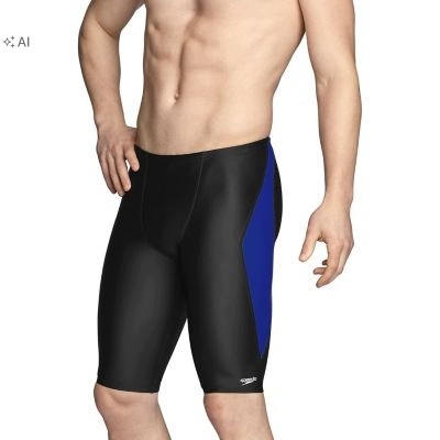 Speedo Czarne Spodenki Kąpielowe Z Niebieskimi Wstawkami 22 7GA