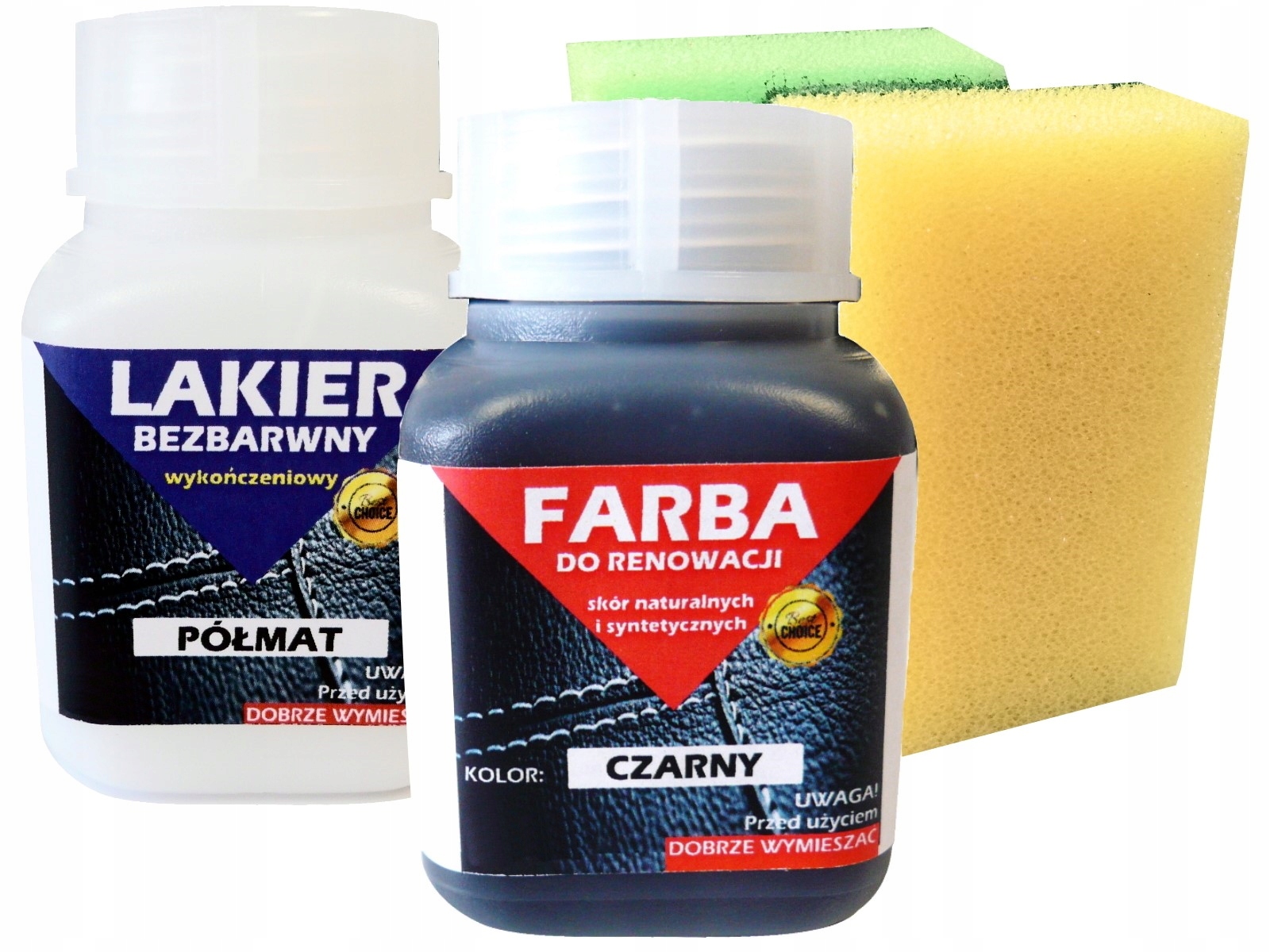 

Renowacja Skóry Czarna Farba 50ml Lakier Gąbki