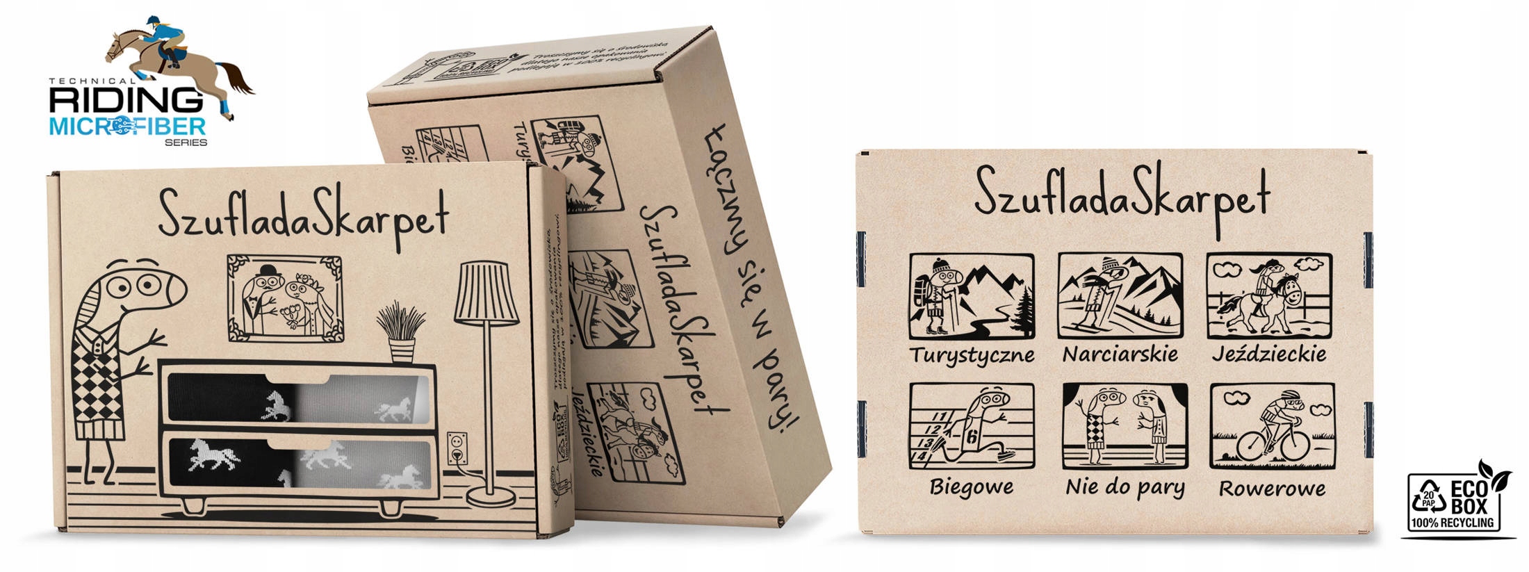 Zestaw szybkoschnących skarpetek z mikrofibry SPJM Płeć produkt uniseks