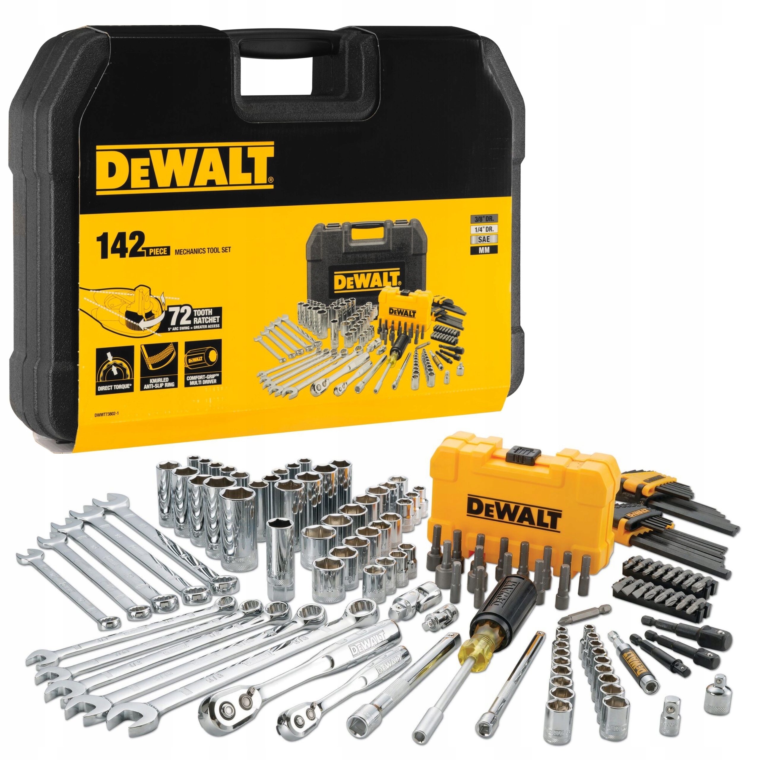 DeWALT Sada Nářadí Na Klíče 1/4 3/8 142el 2 Ráčny DWMT73802