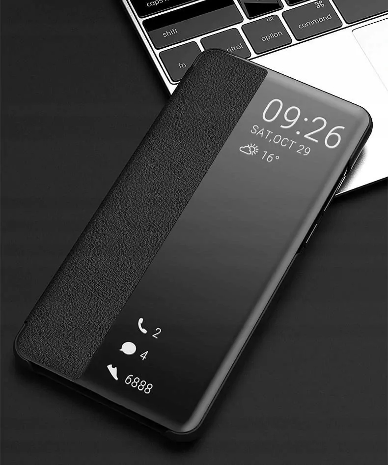 Etui do Samsung S21 FE 5G, Smart VIew Case POKAZUJĄCY POWIADOMIENIA + SZKŁO Kod producenta skórzane Inteligentne cover pokrowiec clear