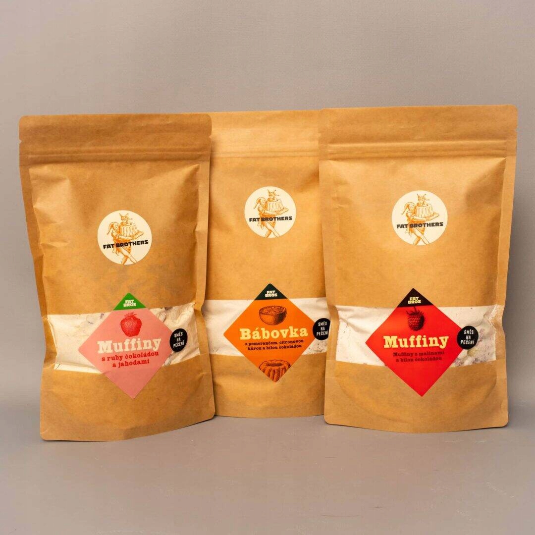 Levně Sada ovocných dobrot malinové a jahodové muffiny, citrusová bábovka