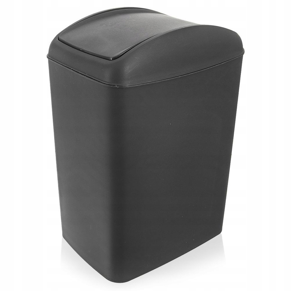 Odpadkový Koš 30X21X41,5 CM 20 L Plast Tmavě Šedý Výklopná Klapka Koupelna