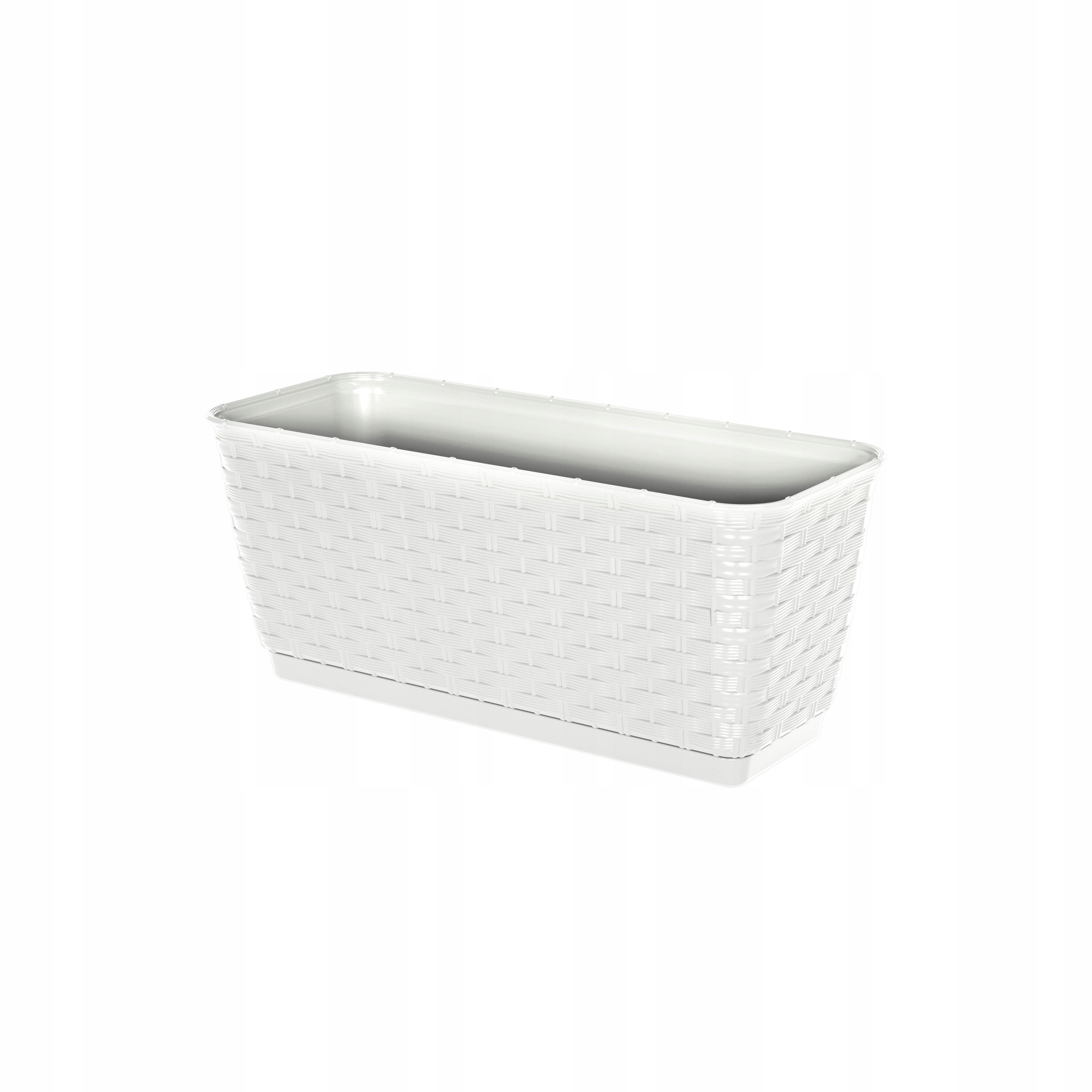 

Doniczka Rattan skrzynka 30cm podstawka Biała